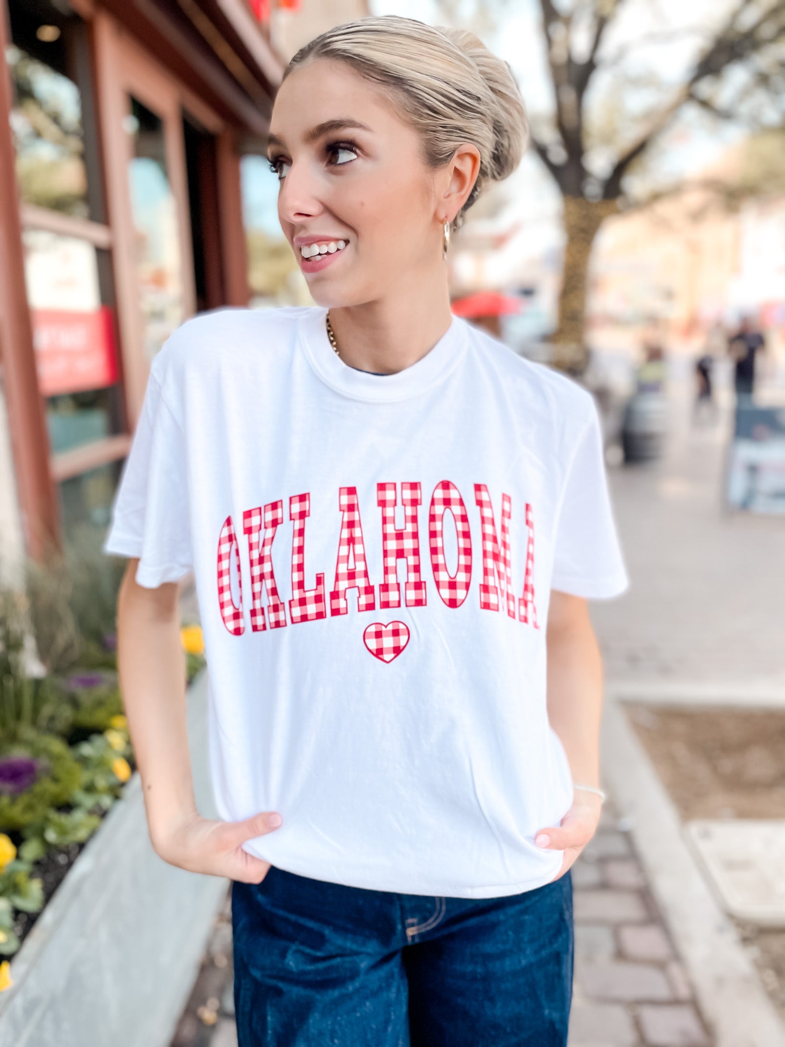 OU Gingham Heart T-Shirt