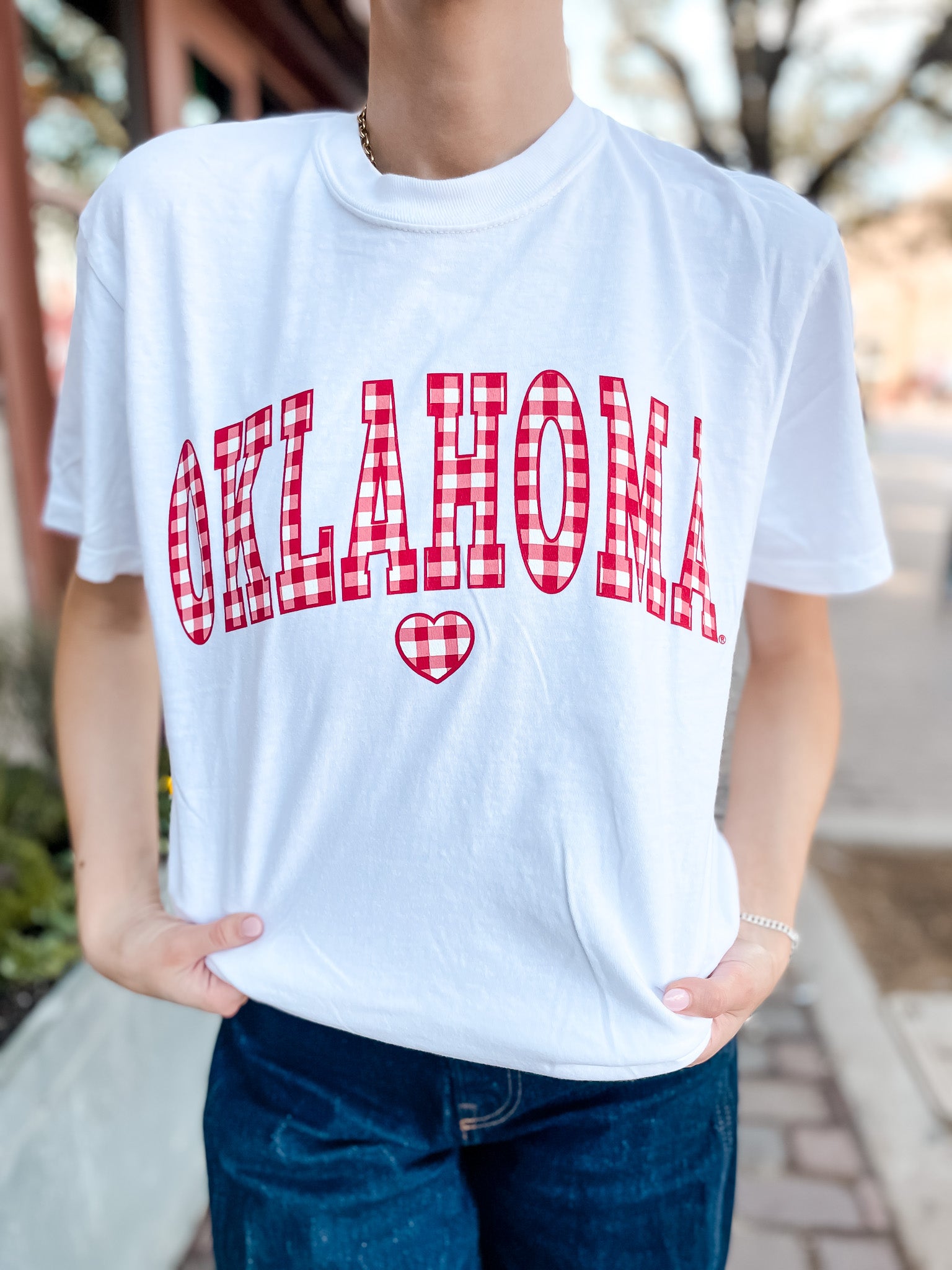 OU Gingham Heart T-Shirt