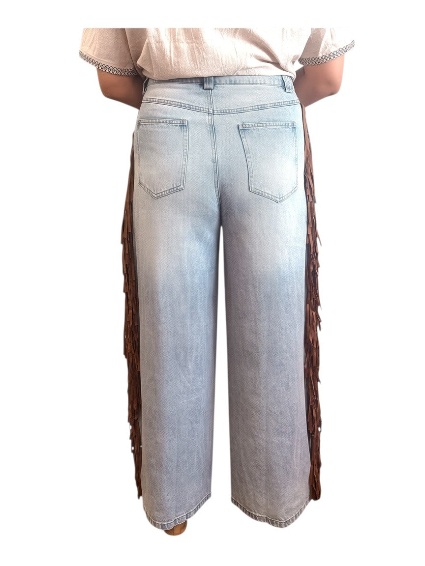 Fringe Denim Pant