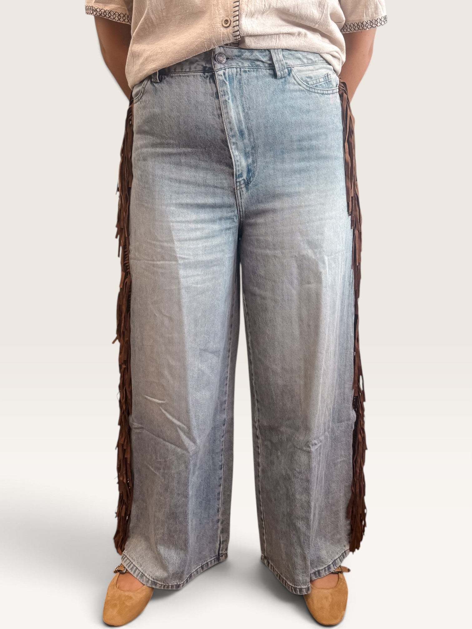 Fringe Denim Pant