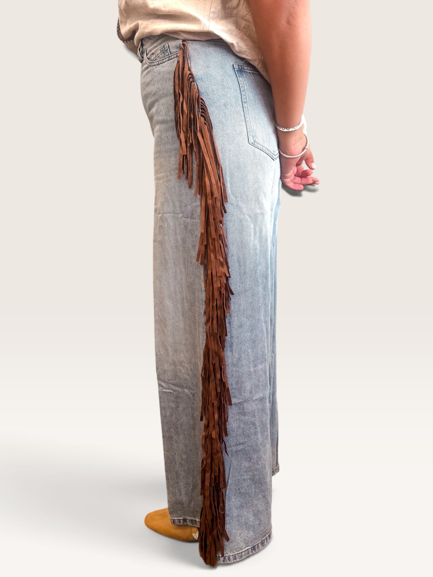 Fringe Denim Pant