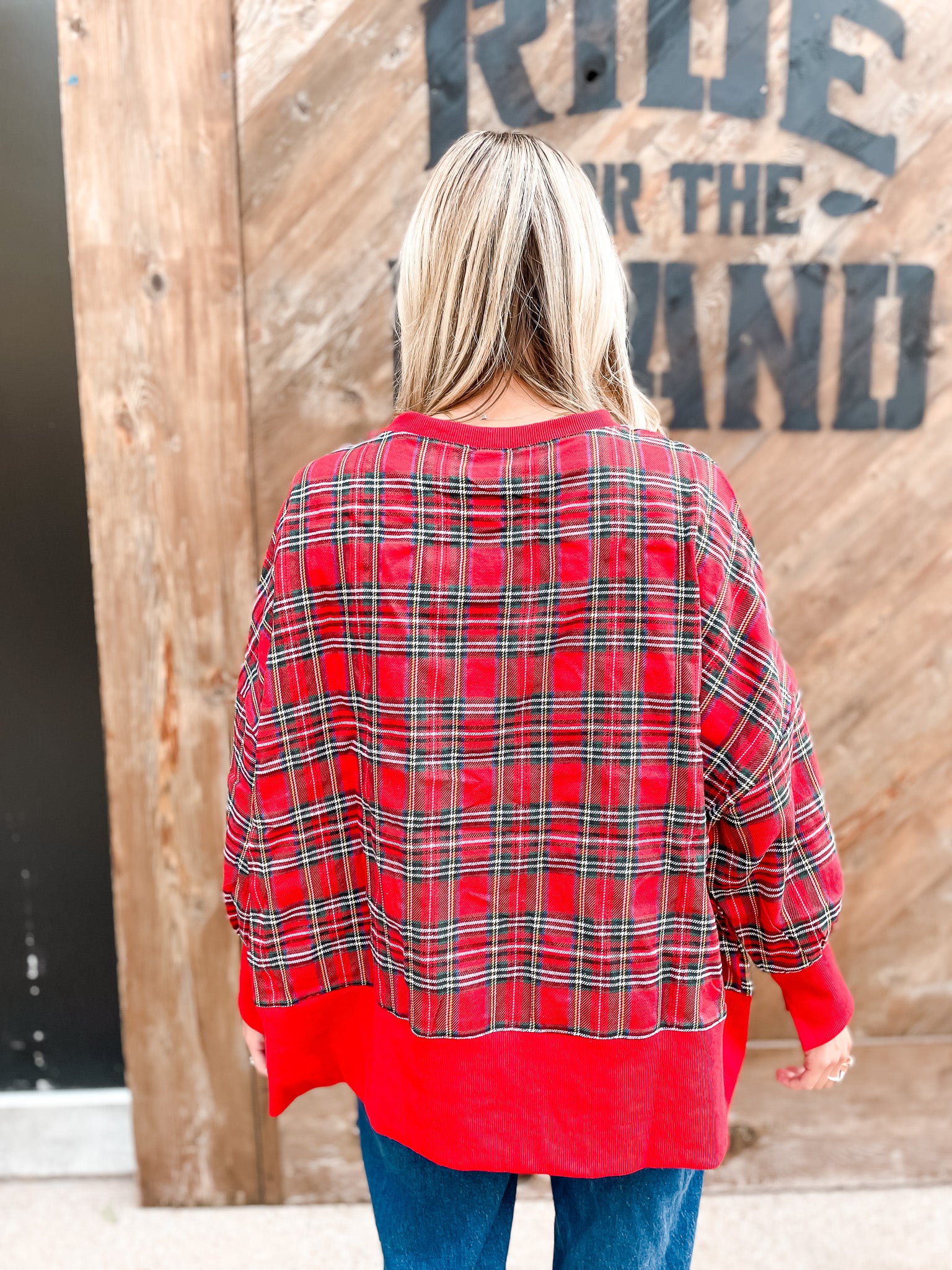 Merry In Plaid Sweatshirt