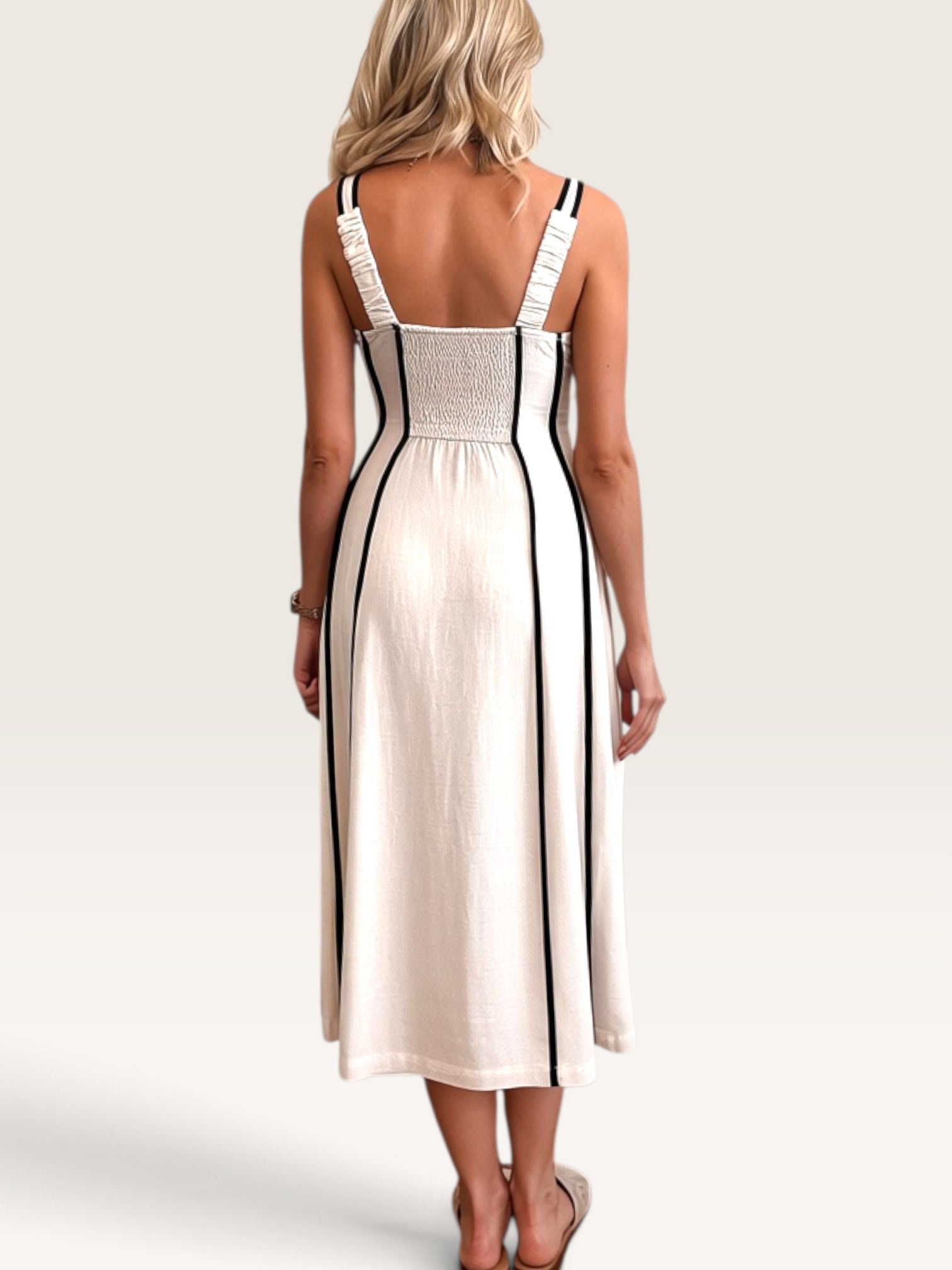 Line Up Dress - Natural/Black
