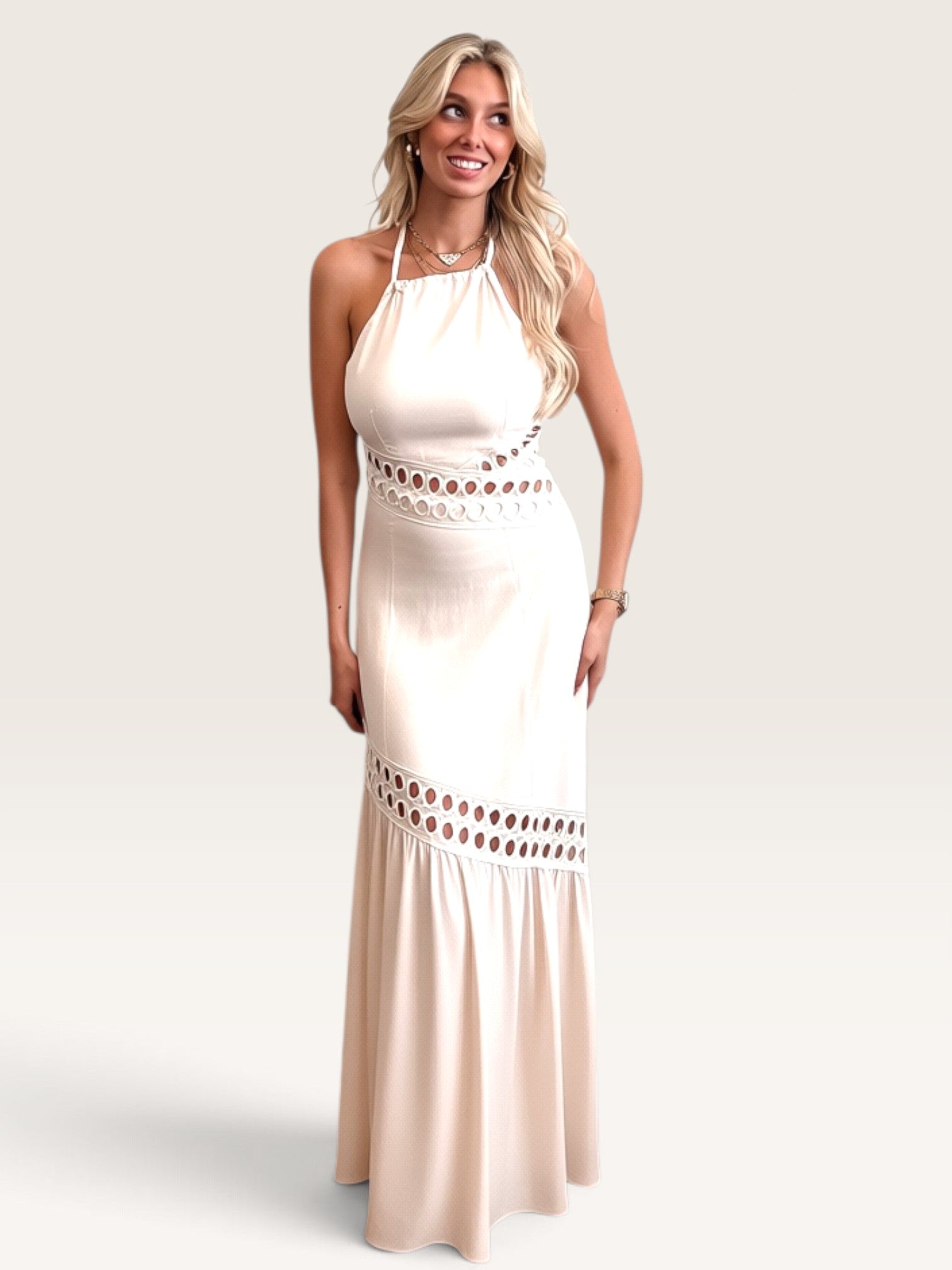 Sheridan Cutwork Lace Dress - Ecru