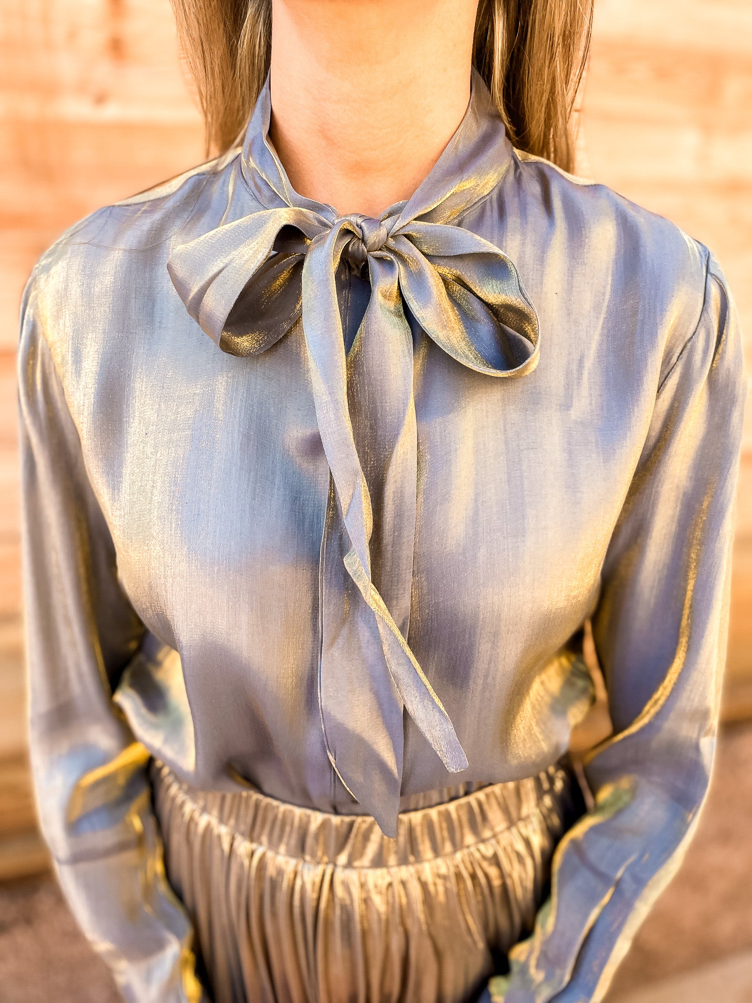 Belle Bowtie Blouse - Sand