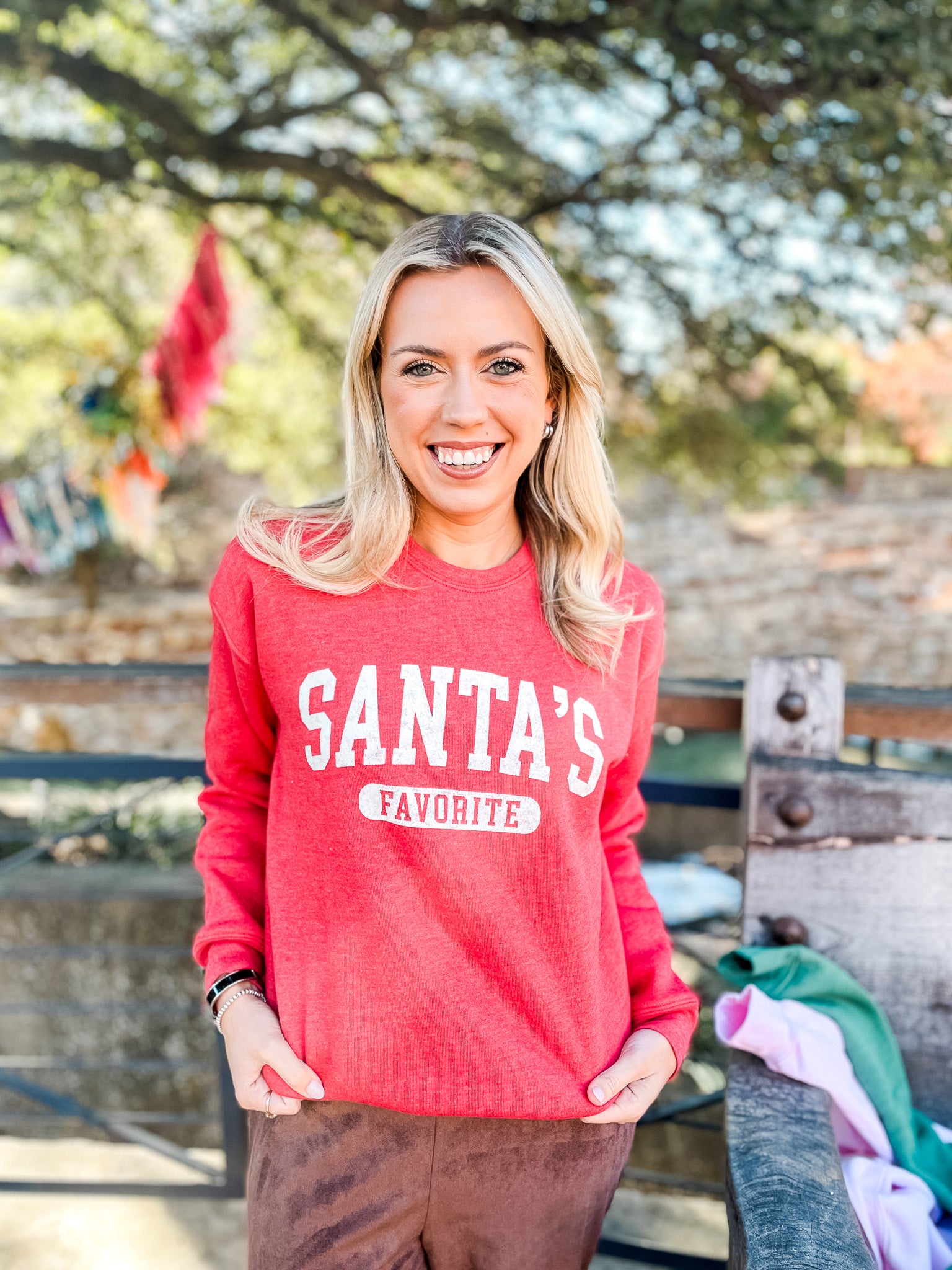 Santa's Favorite Sweatshirt - Cranberry