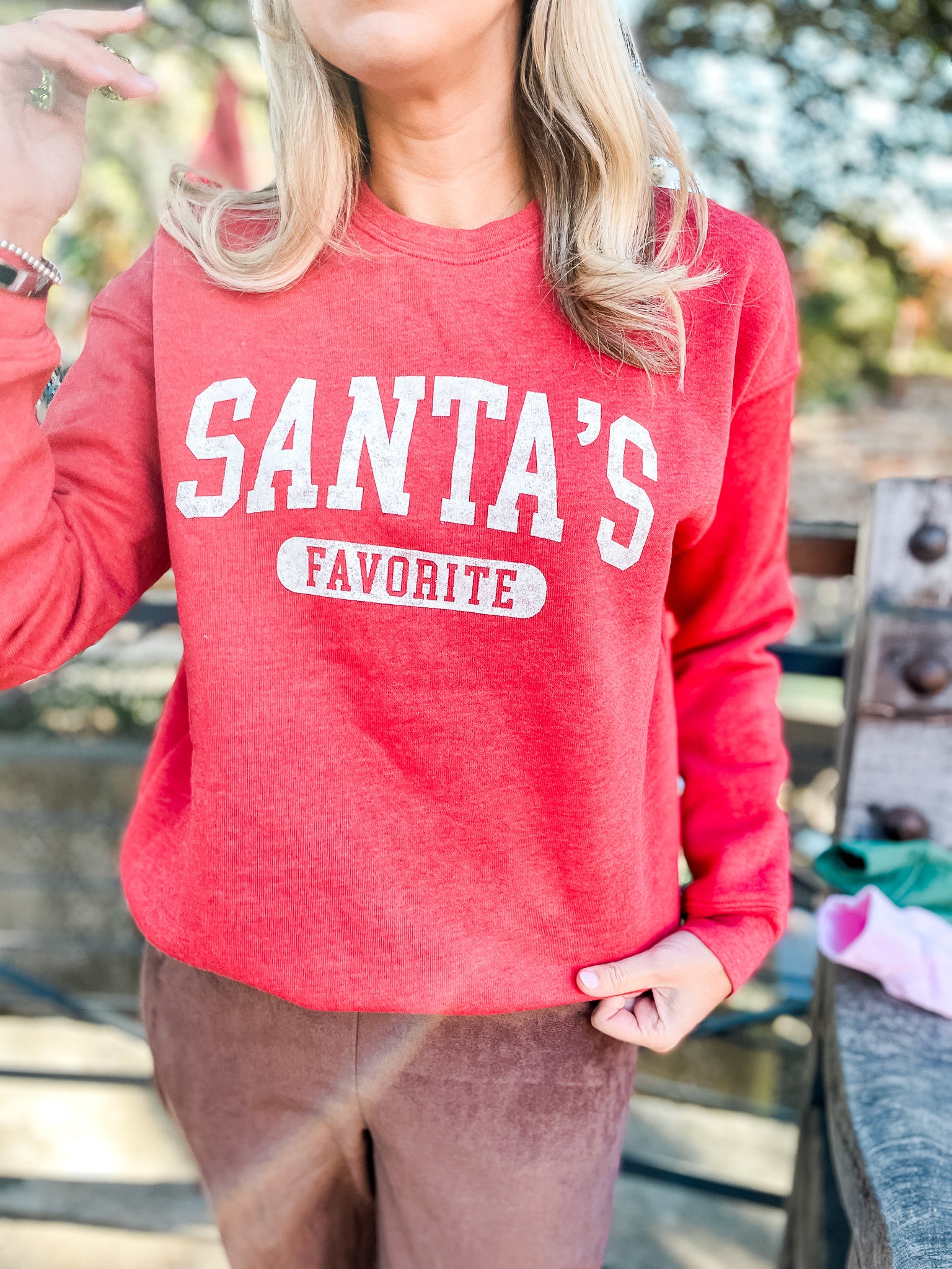 Santa's Favorite Sweatshirt - Cranberry