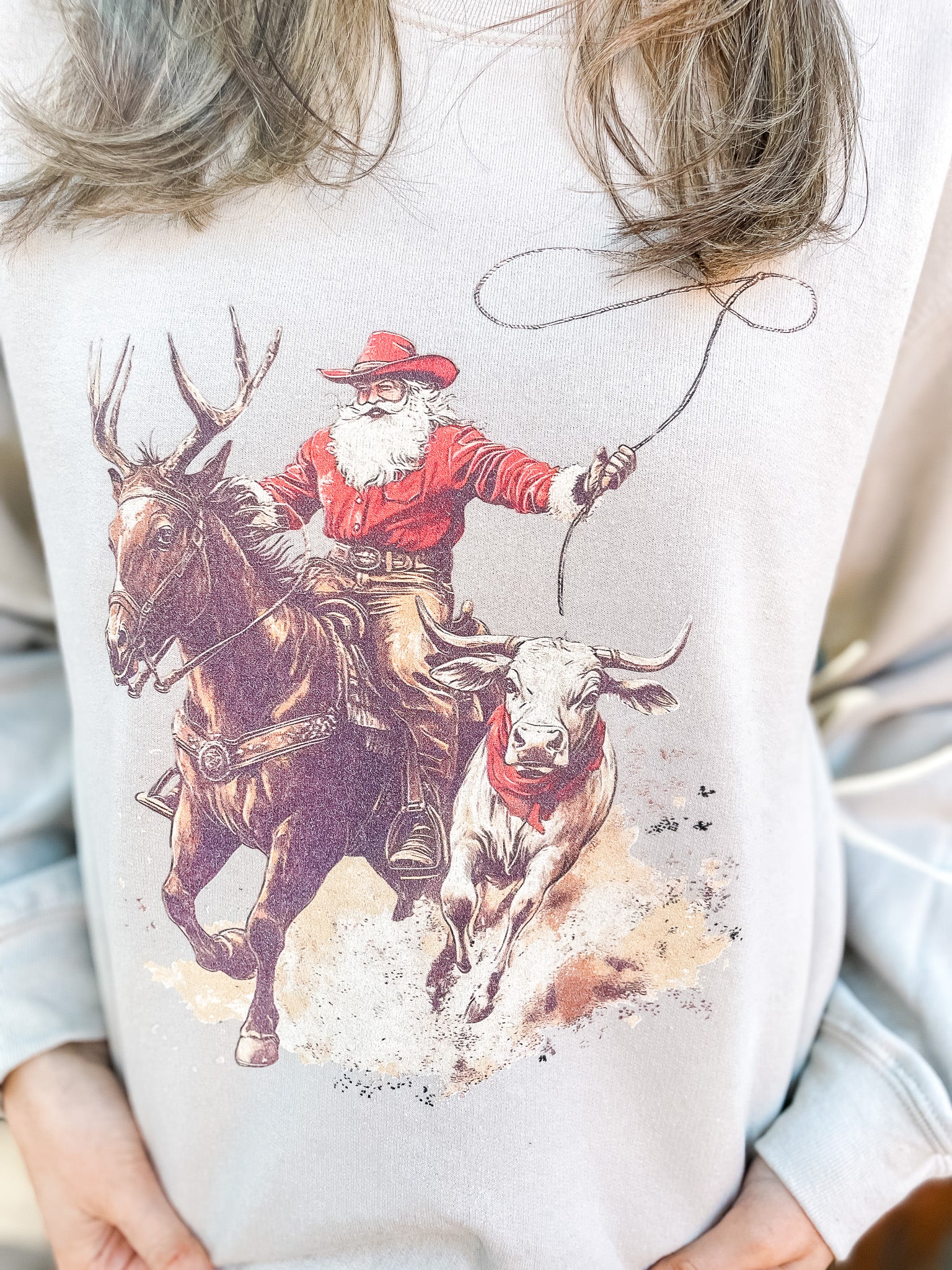 Cowboy Santa Roping Sweatshirt