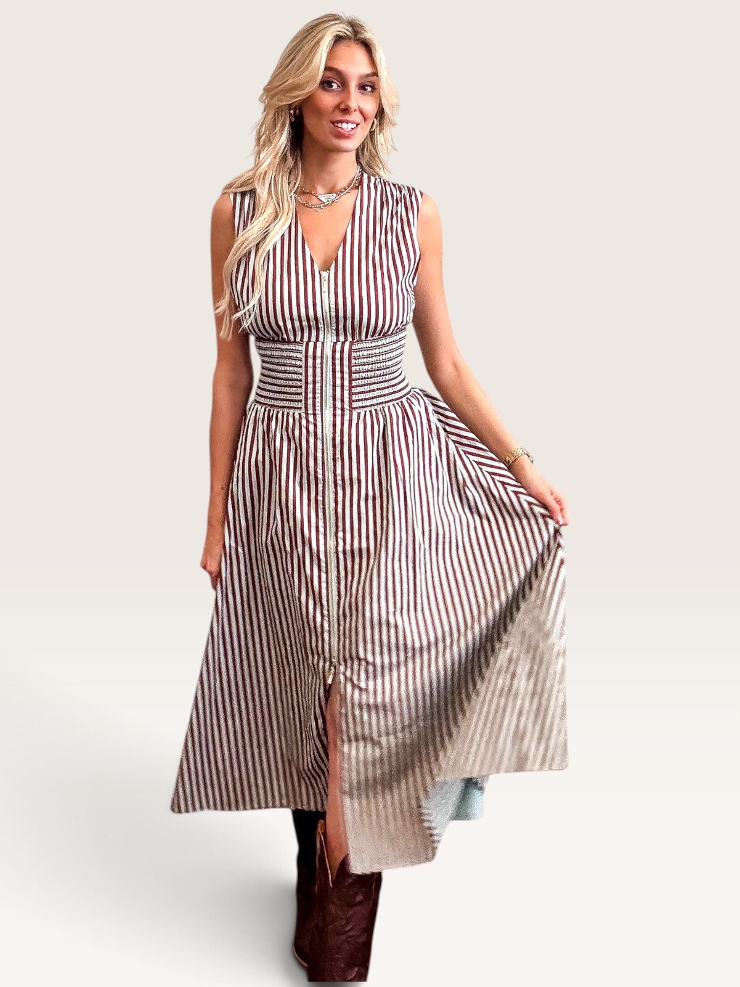 WCT 3714 Dress -  Aqua/Mocha