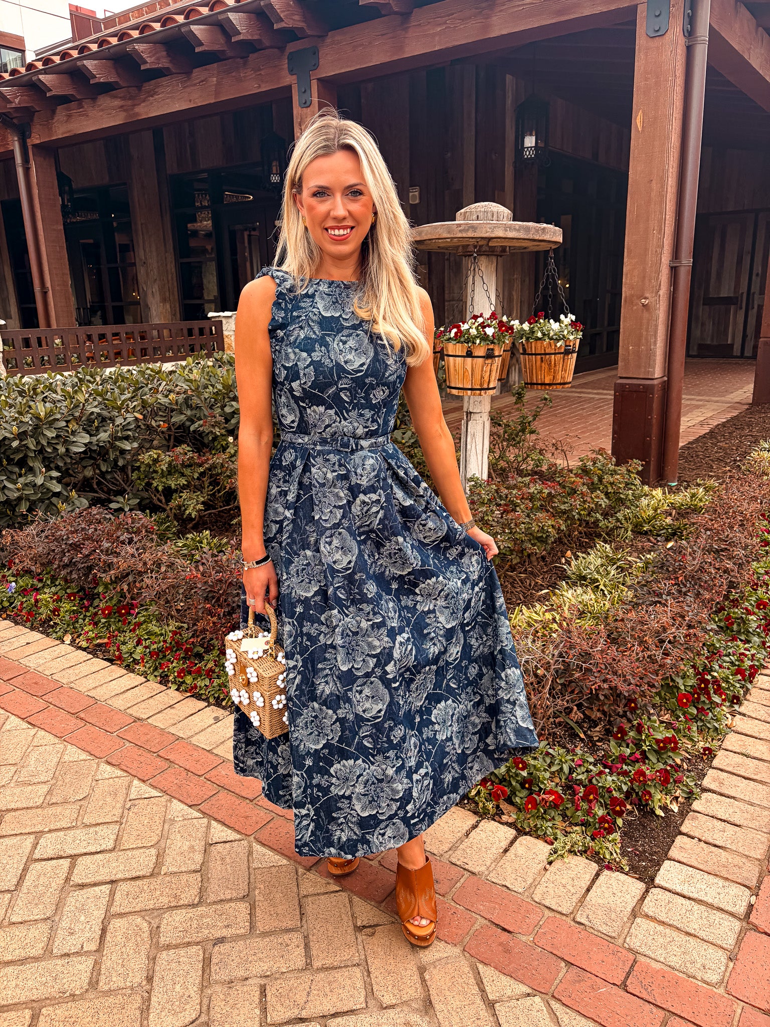 Jacquard Denim Dress