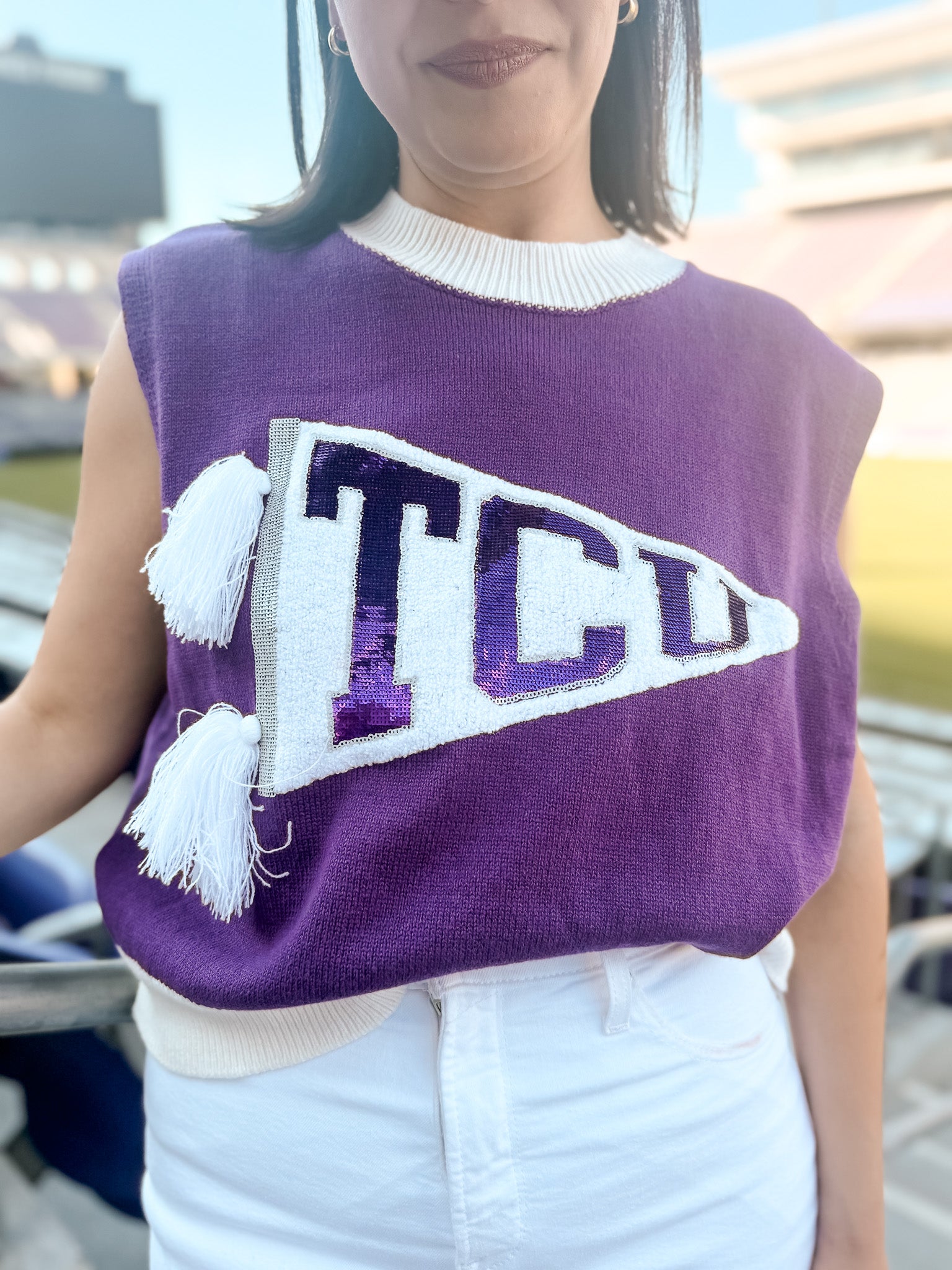 TCU Pennant Sweater Vest