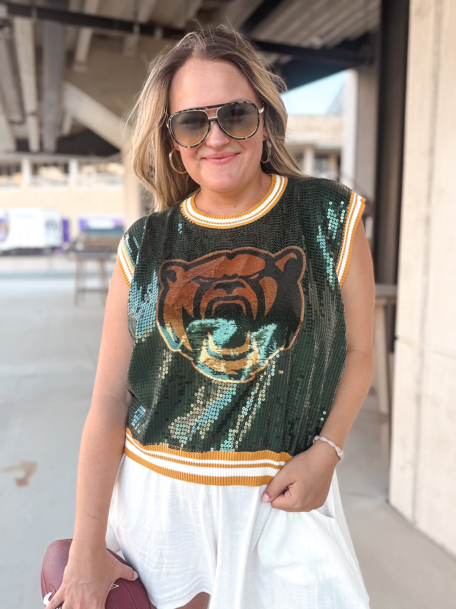 Queen Of Sparkles - Baylor Sequin Mascot Tank