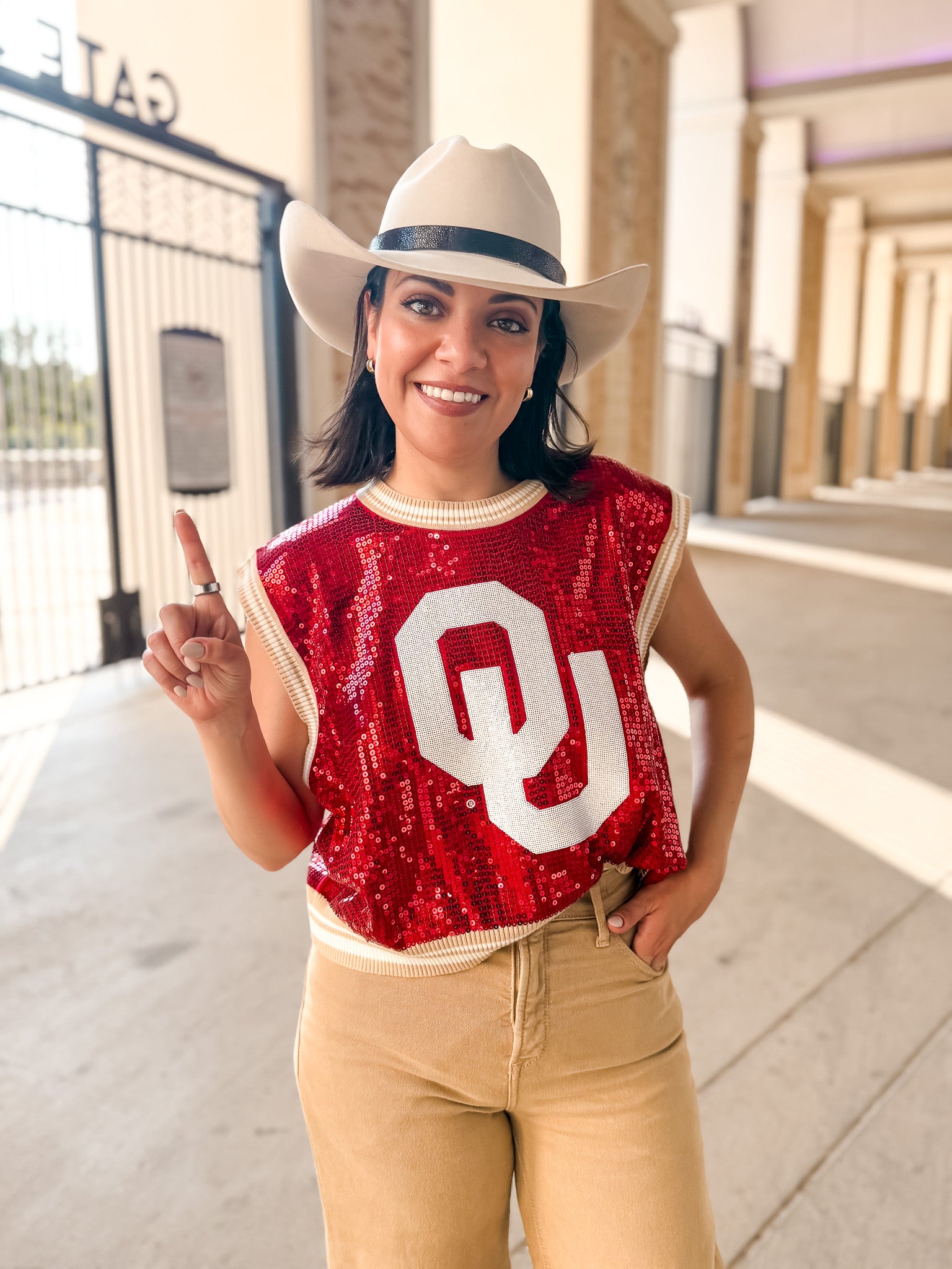 Queen Of Sparkles - OU Sequin Mascot Tank