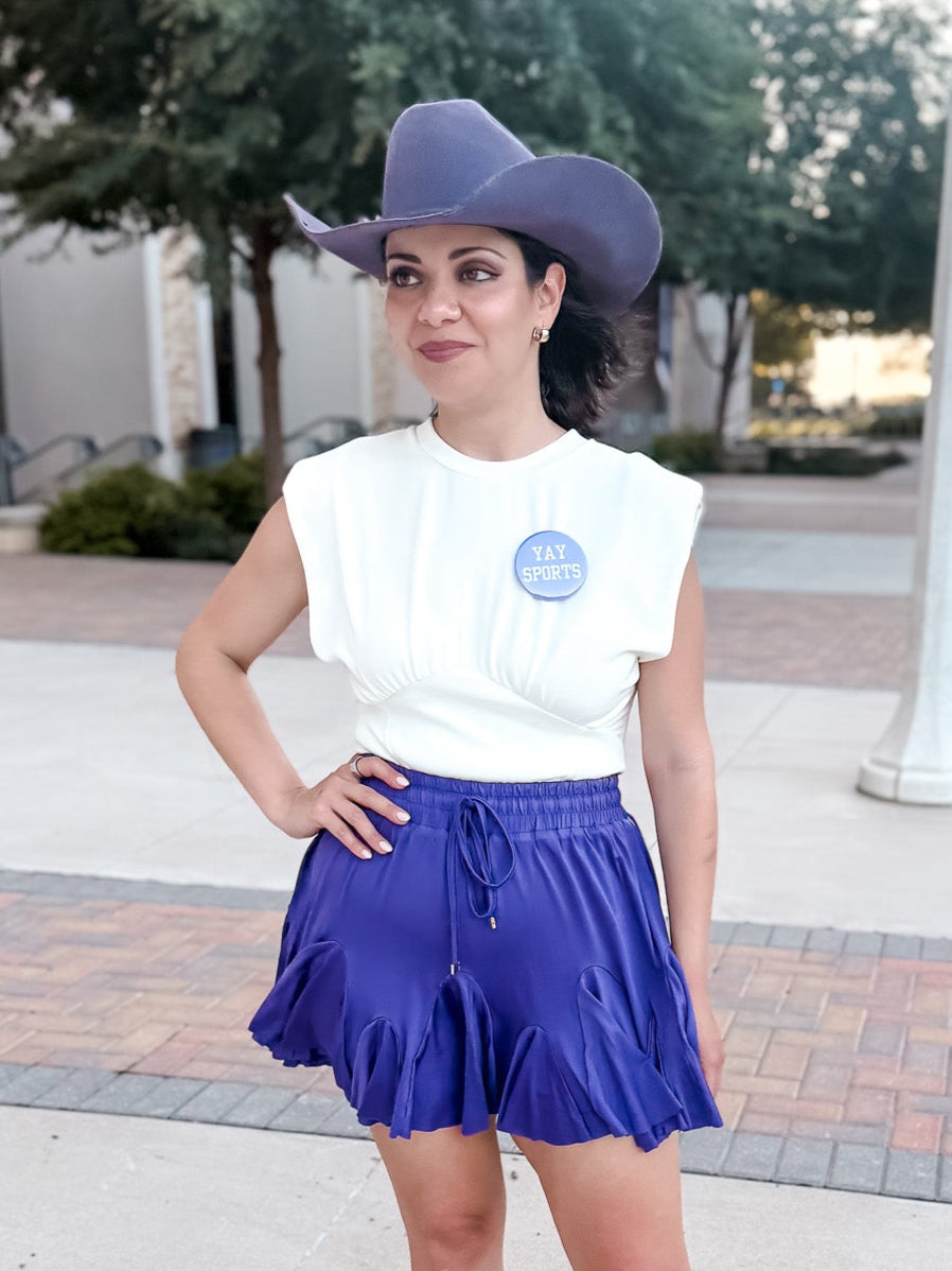 Ruffled Tennis Skirt - Purple