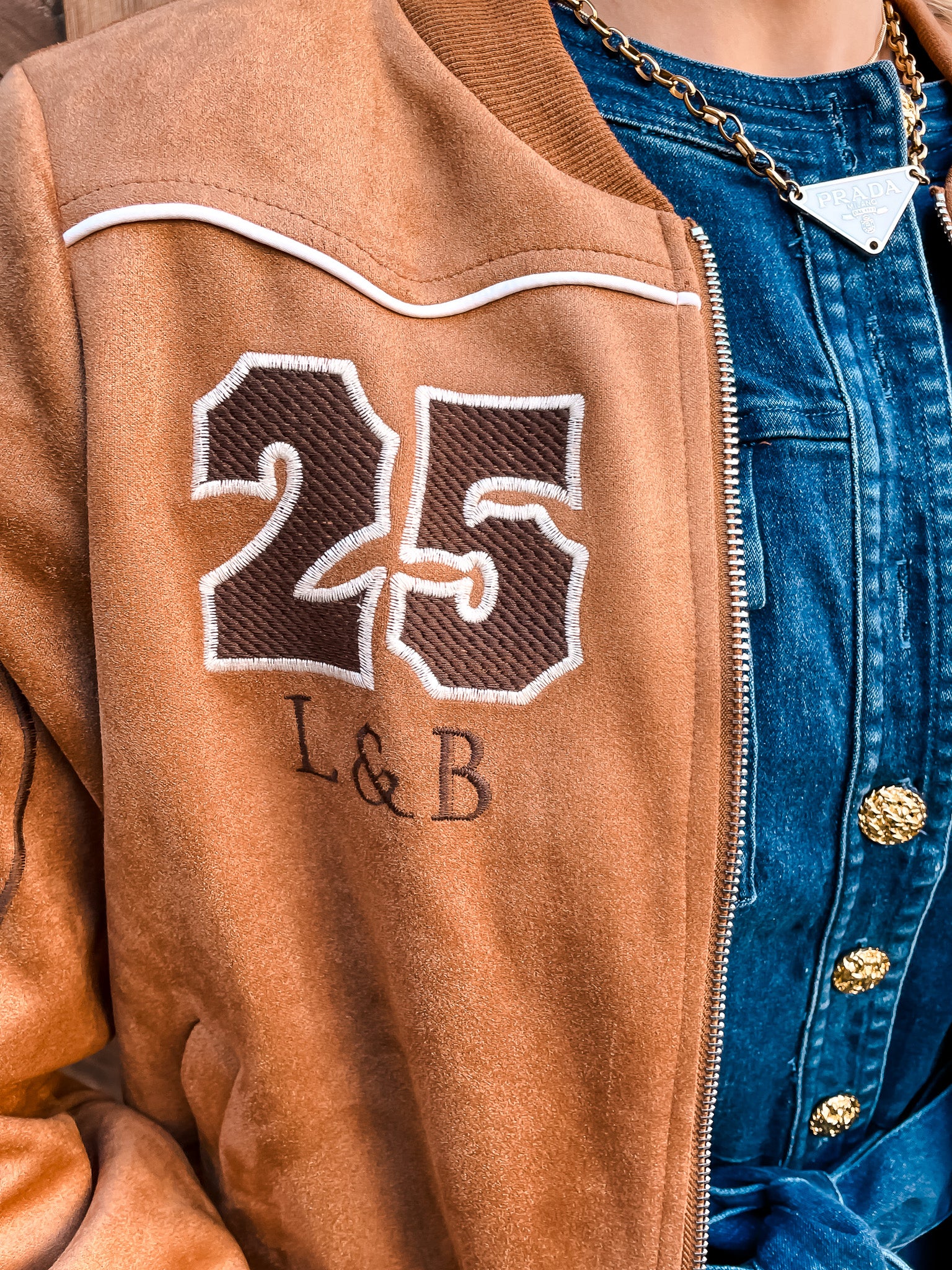 Suede Rodeo Bomber Jacket - Camel