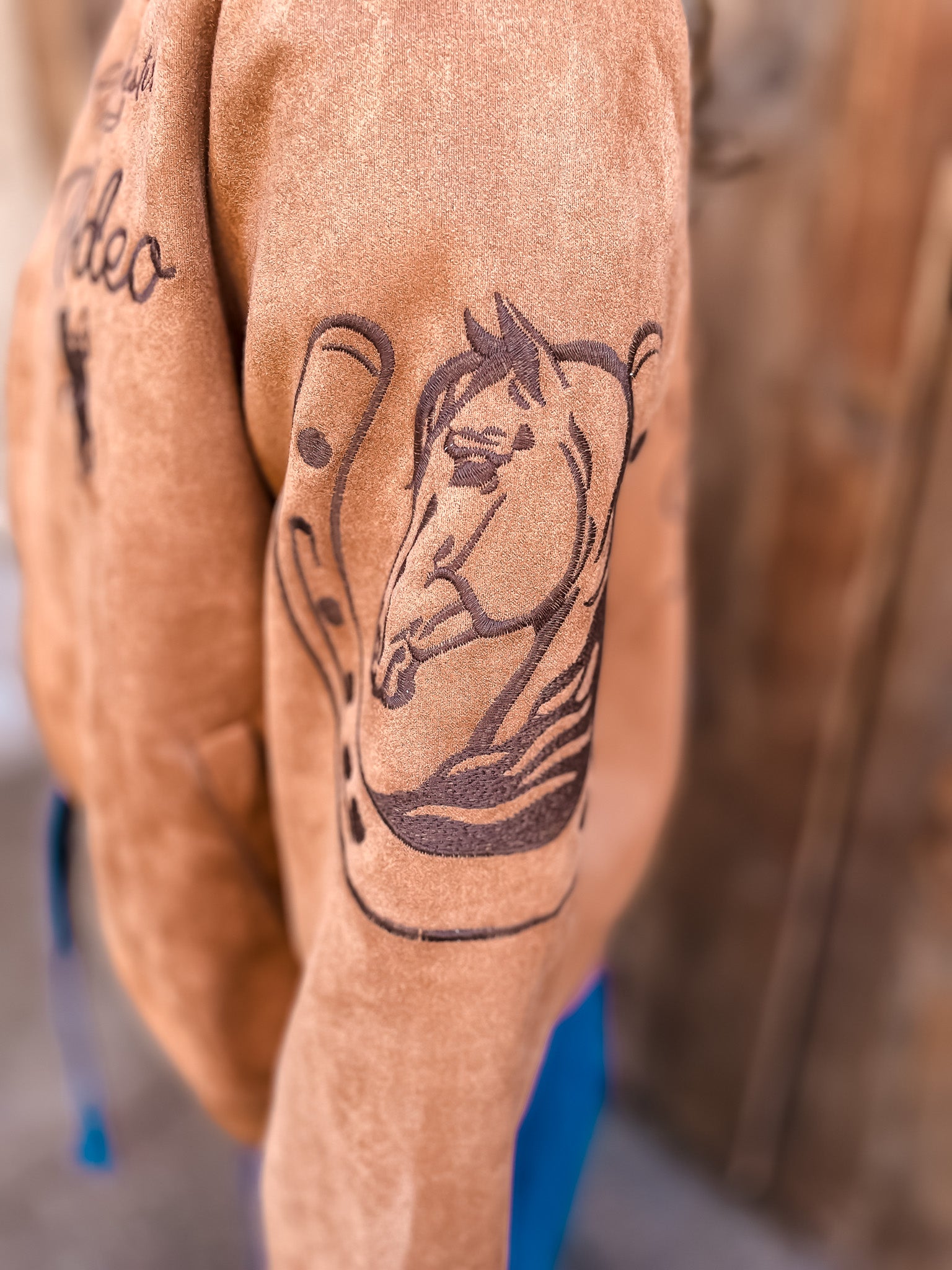 Suede Rodeo Bomber Jacket - Camel