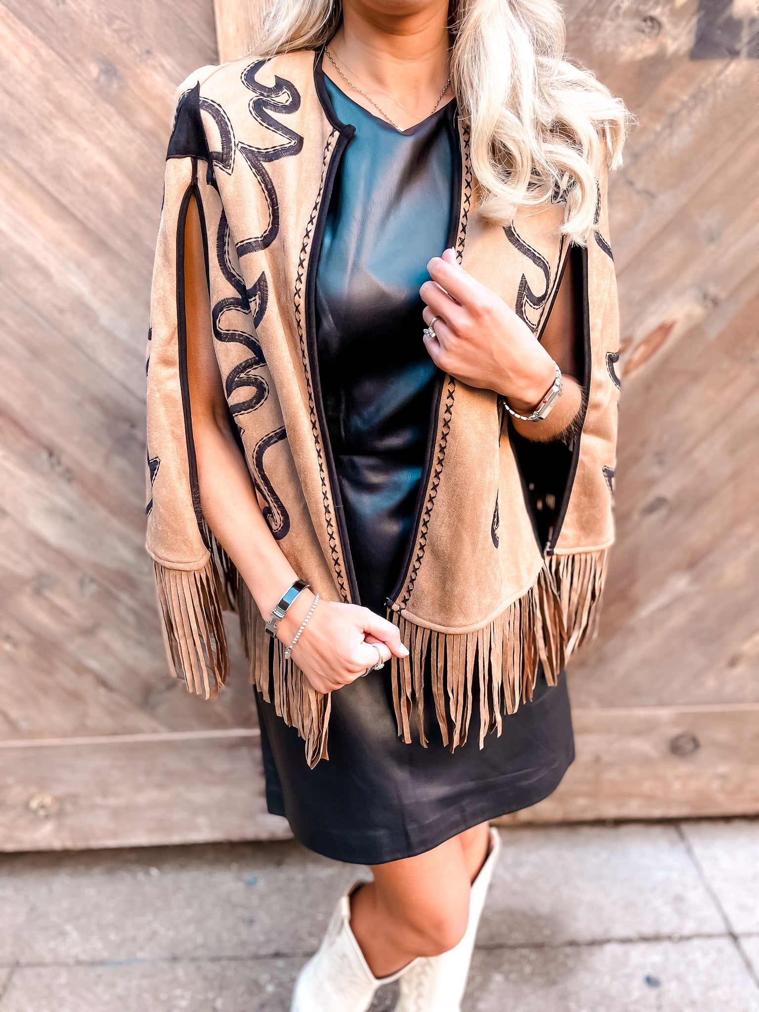 Two Tone Boot Stitch Cape