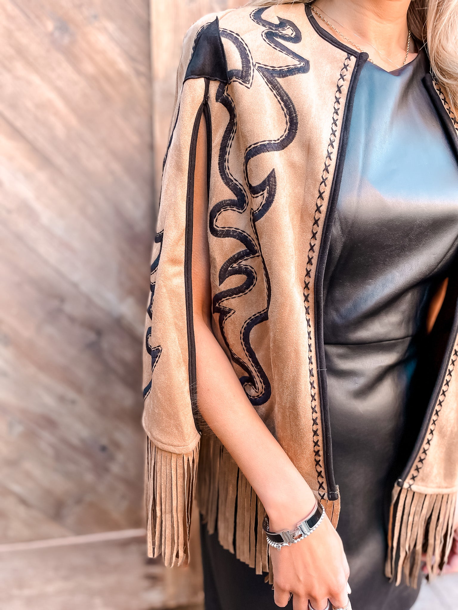 Two Tone Boot Stitch Cape