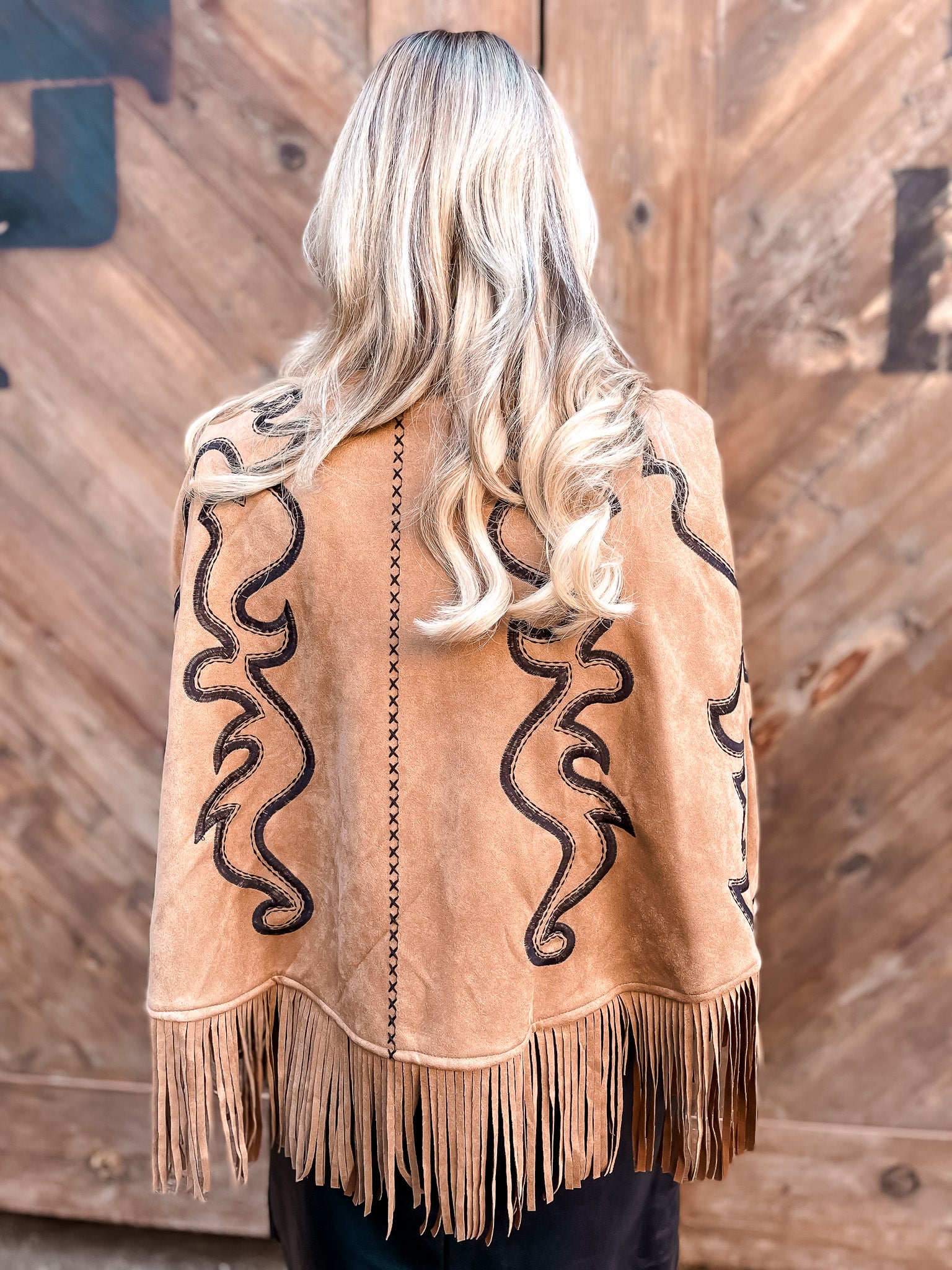 Two Tone Boot Stitch Cape