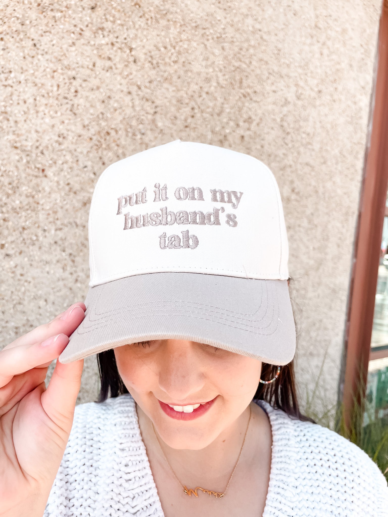 Husband's Tab Baseball Cap - Beige