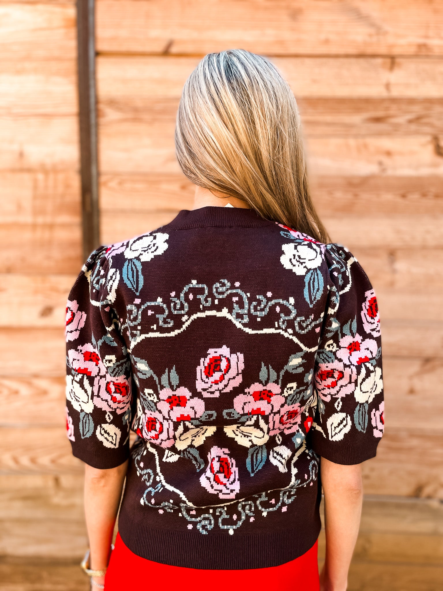 Western Rose Sweater - Tucker Brown