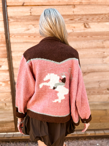 Ropin' Roundup Cardigan - Rose - Tucker Brown