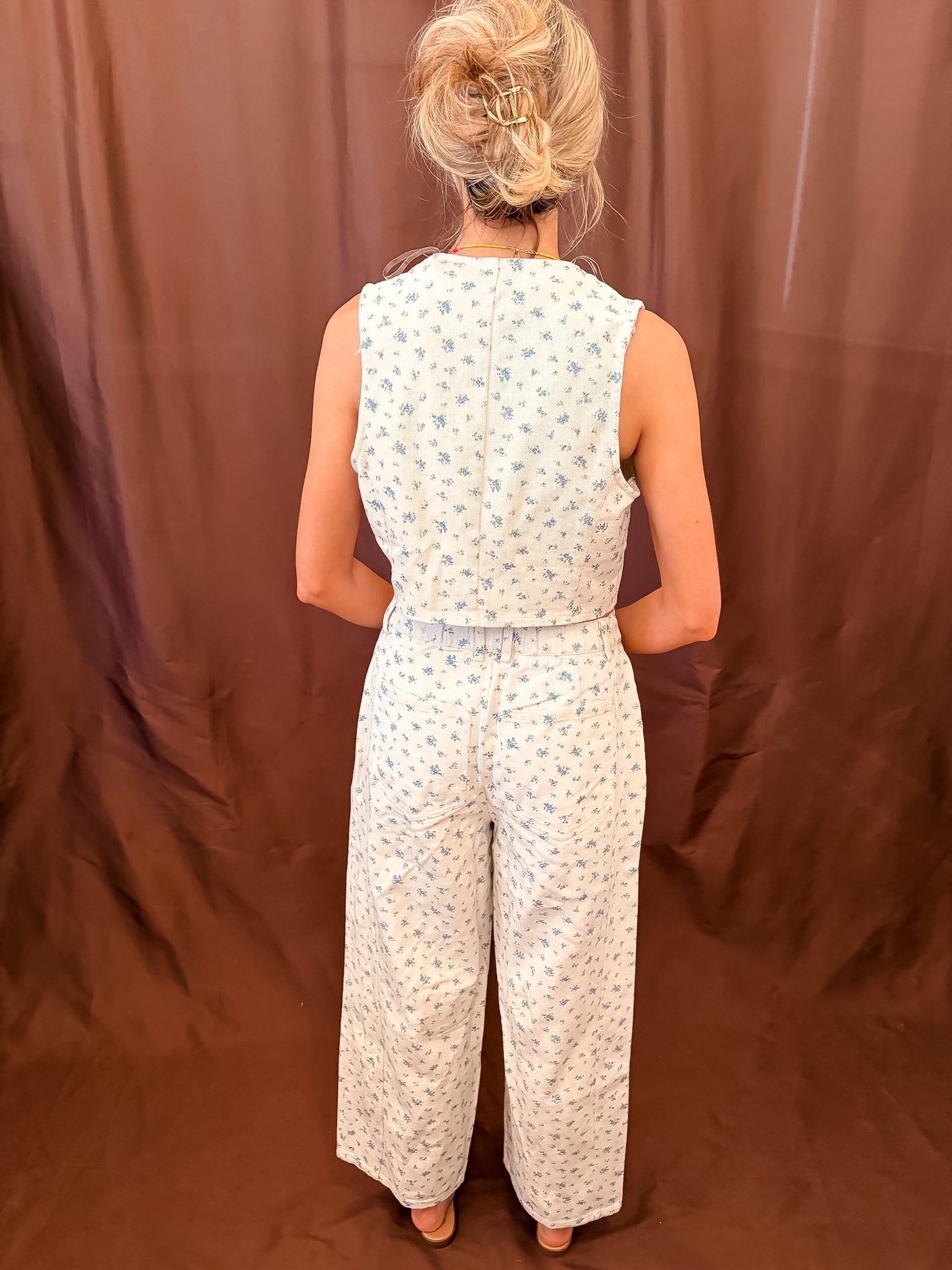 Floral Denim Jean - Blue