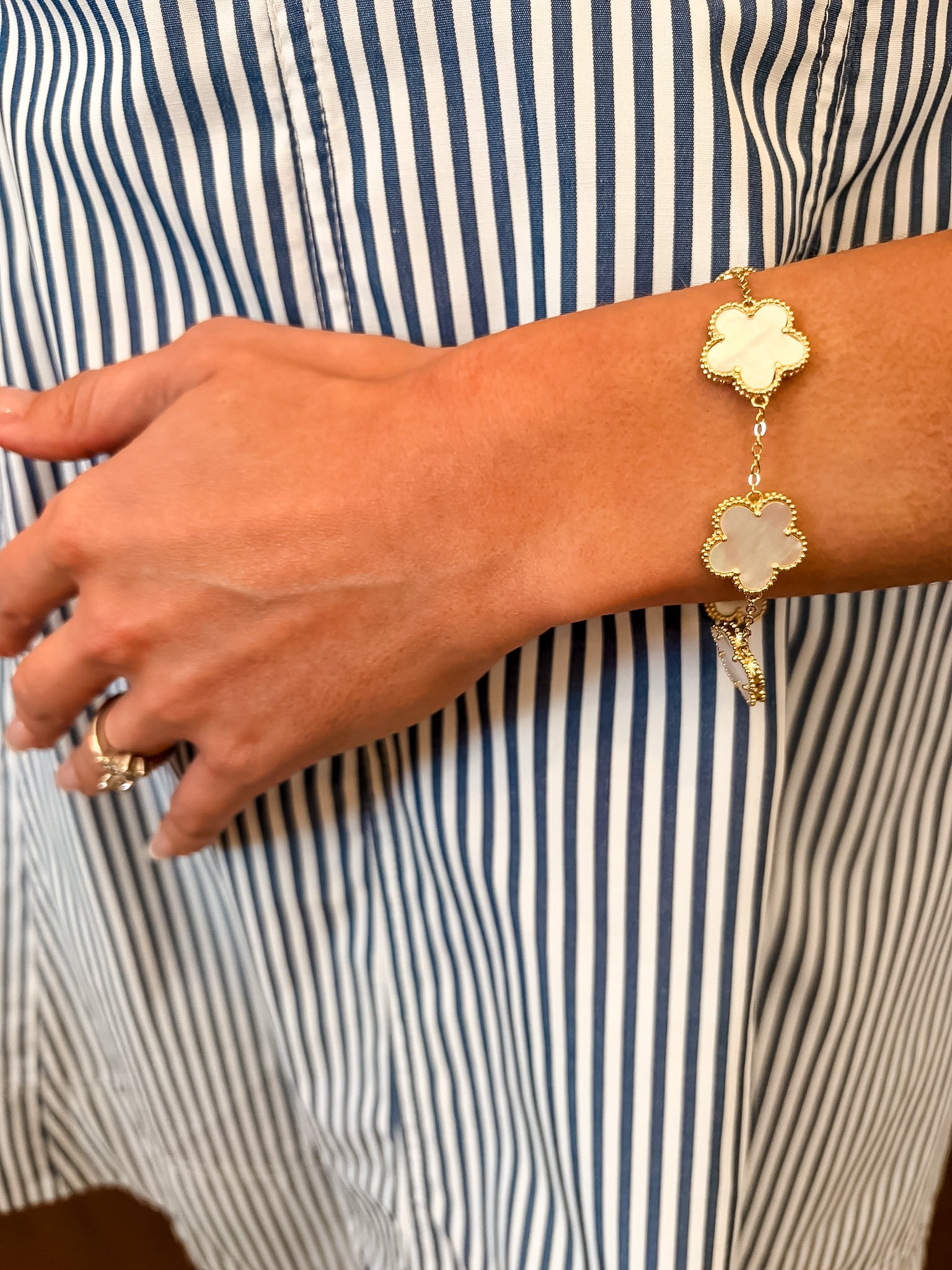 Adeline Clover Bracelet - Pearl