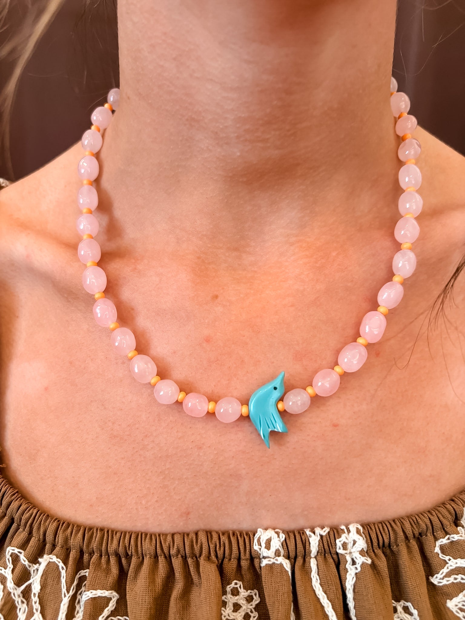 Turquoise Hummingbird Necklace