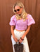 Smocked Puff Sleeve Top - Lilac - Tucker Brown