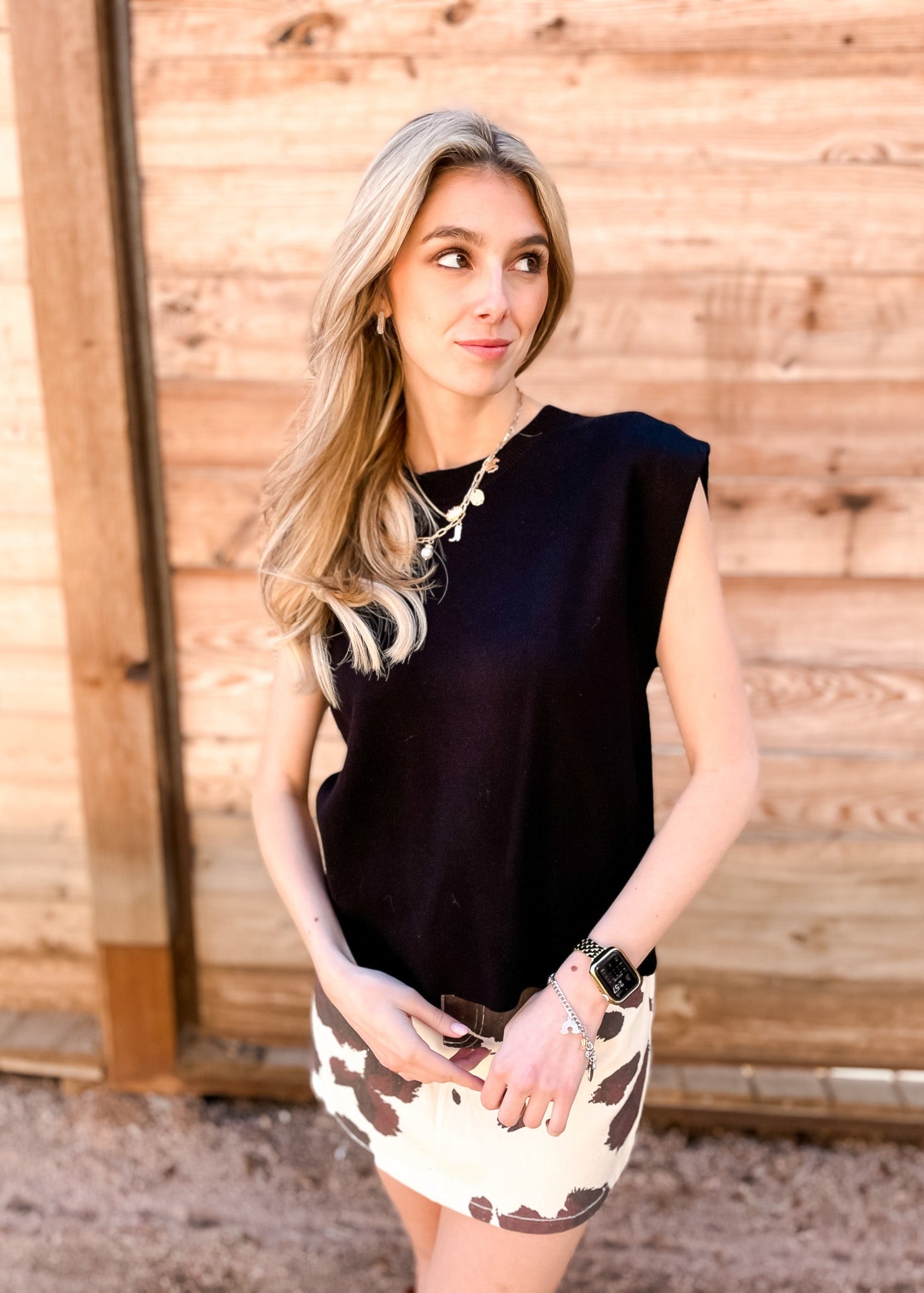 Four Square Sweater Vest - Black - Tucker Brown