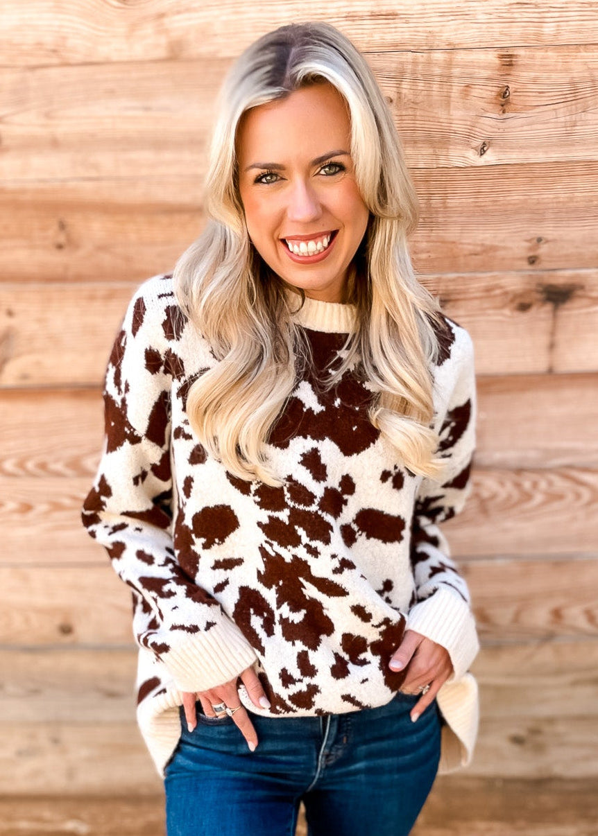 How Now Brown Cow Sweater - Tucker Brown