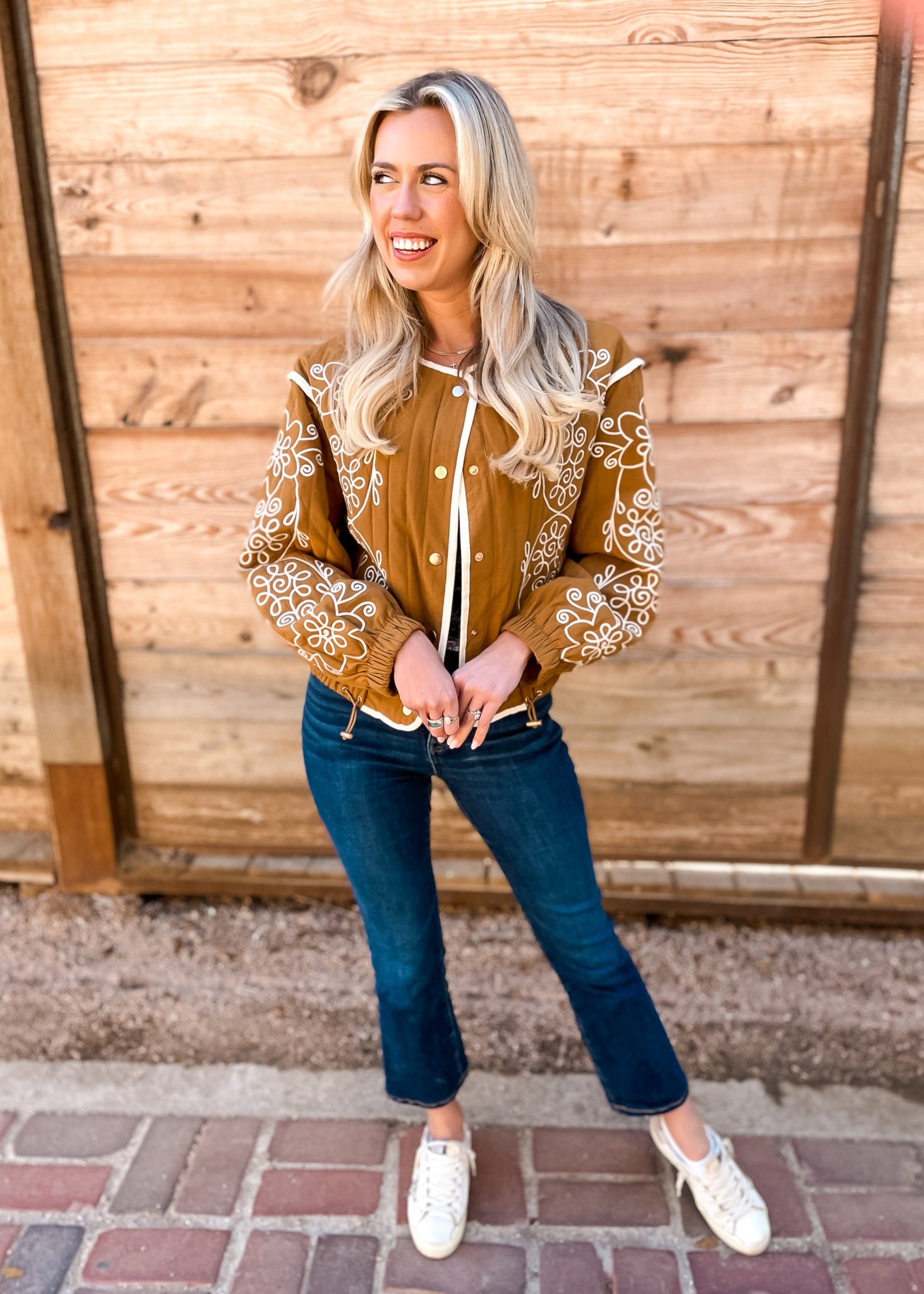 Tucker's Trellis Quilted Jacket - Camel - Tucker Brown