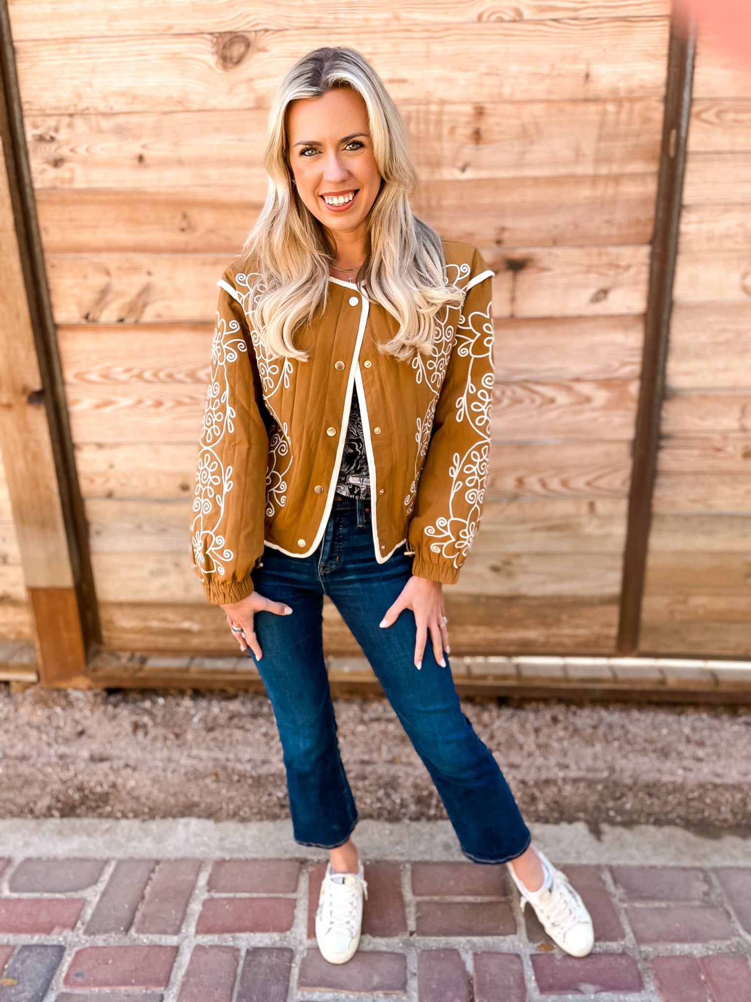 Tucker's Trellis Quilted Jacket - Camel - Tucker Brown