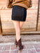 Stitched Denim Mini Skirt - Tucker Brown