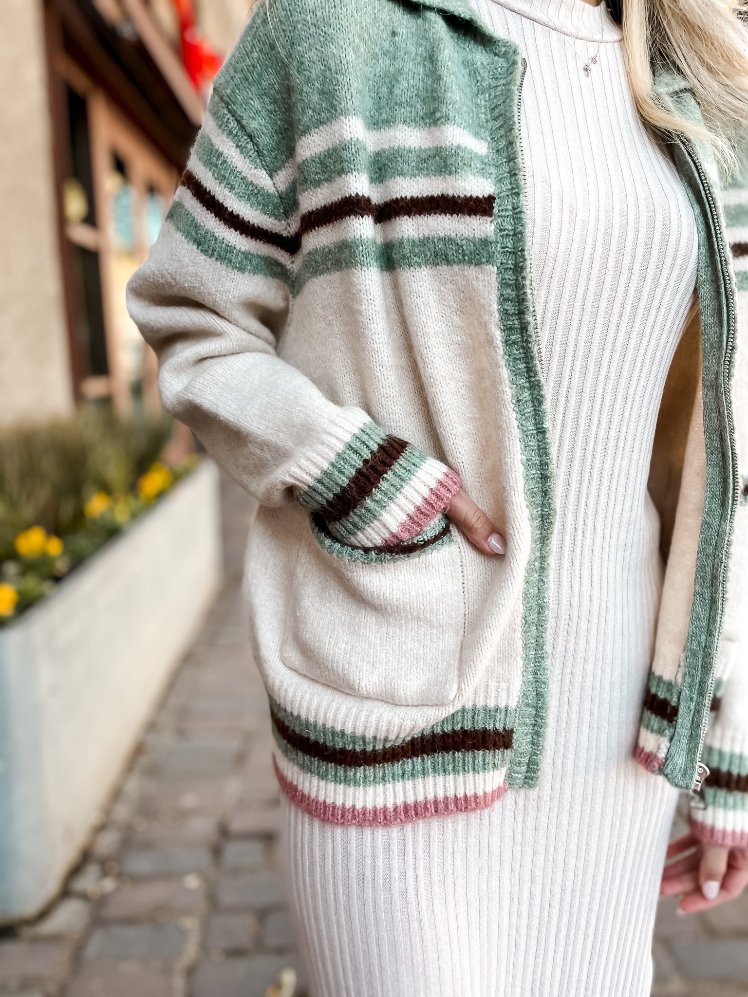 Cactus Cowboy Cardigan - Pesto - Tucker Brown