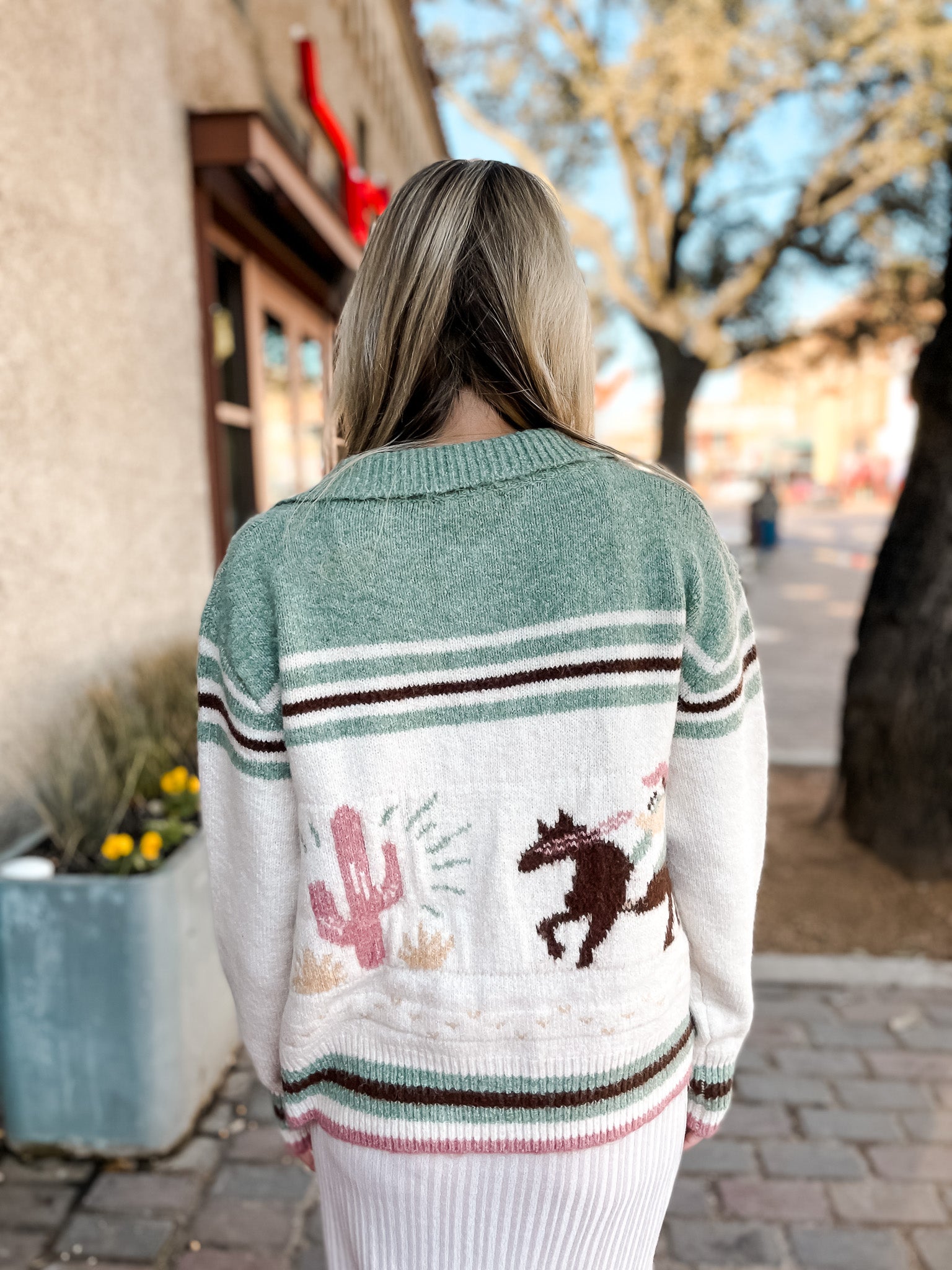 Cactus Cowboy Cardigan - Pesto - Tucker Brown