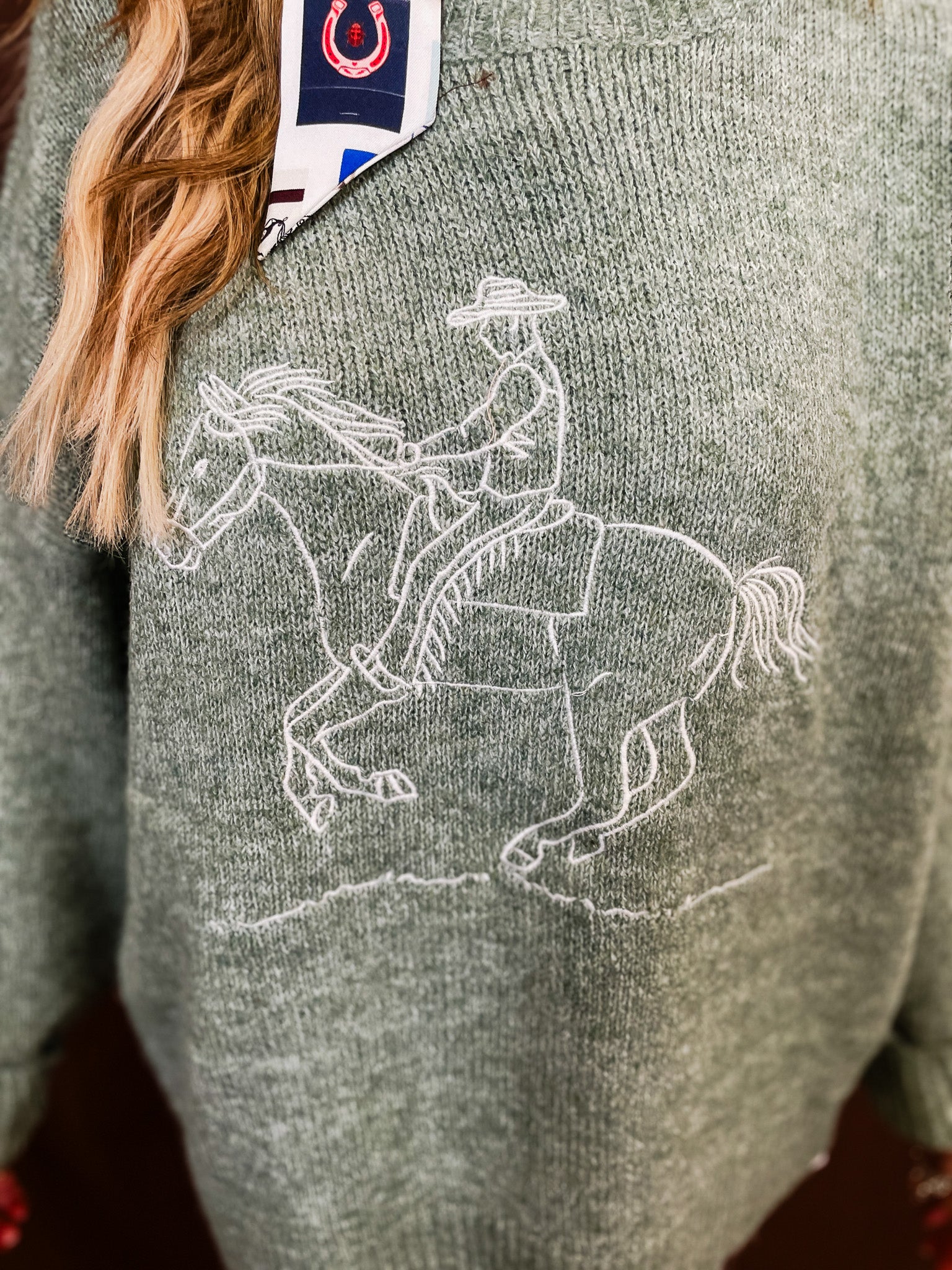 Reining Sweater - Green - Tucker Brown