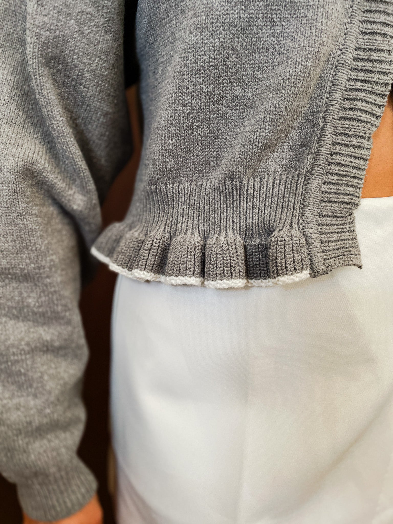 A Rose & A Ruffle Sweater - Tucker Brown