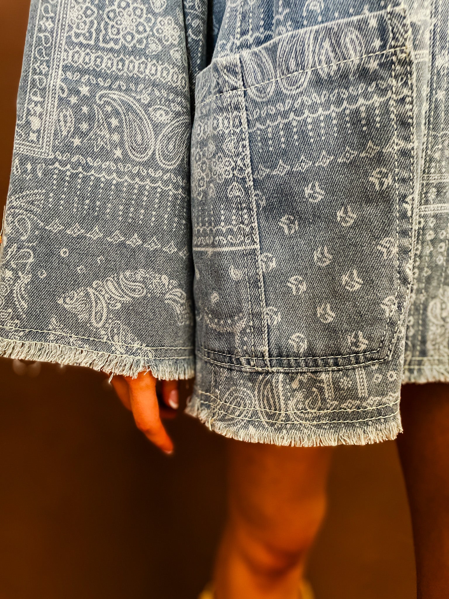 Vintage Bandana Denim Jacket - Tucker Brown