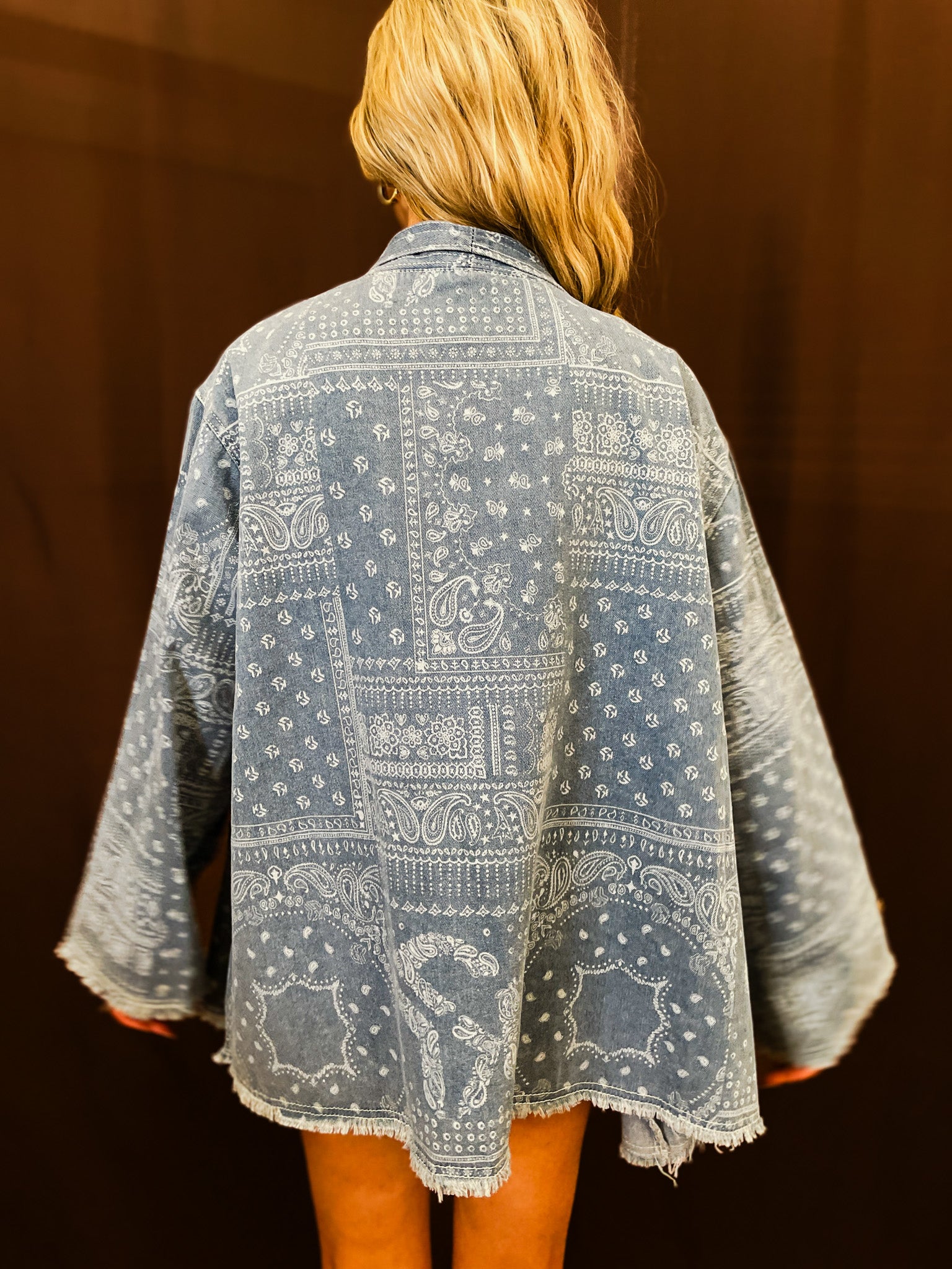 Vintage Bandana Denim Jacket - Tucker Brown