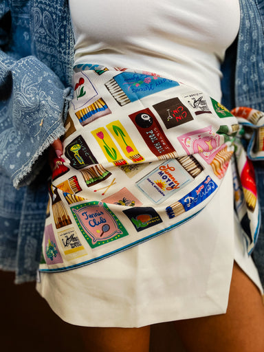 Story To Tell Silk Square Scarf - Tucker Brown