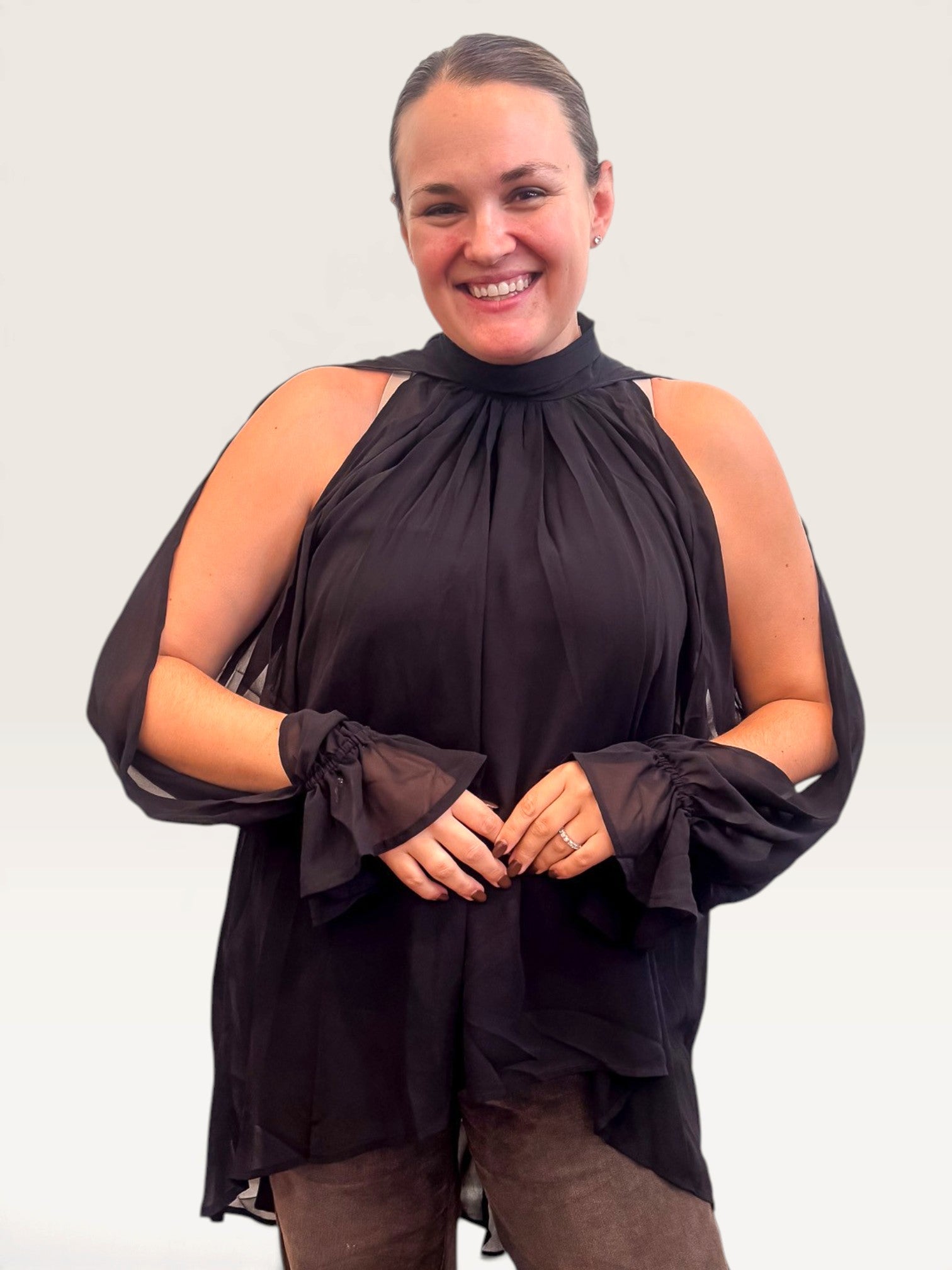 Too Cool High Low Blouse - Black
