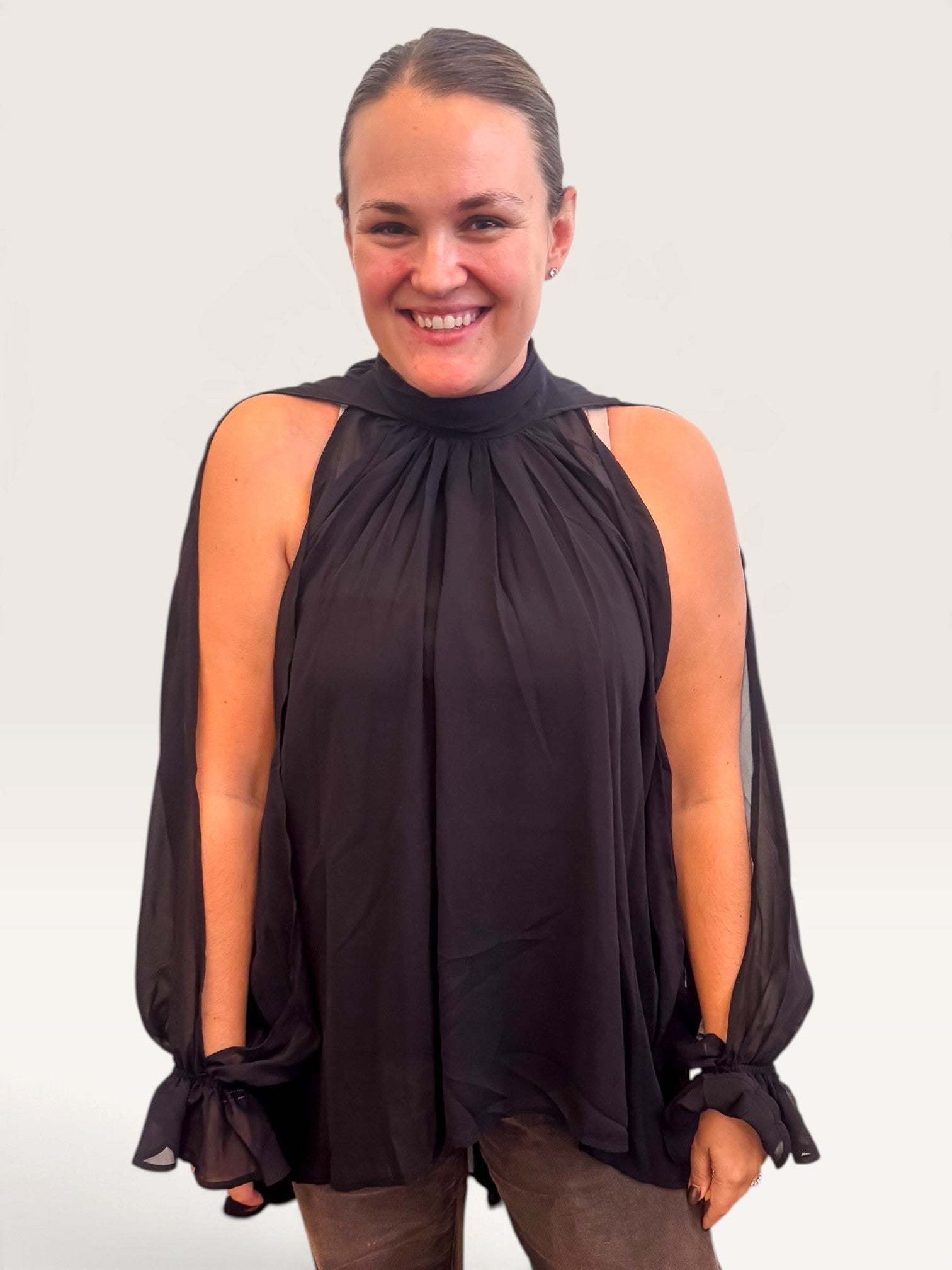 Too Cool High Low Blouse - Black