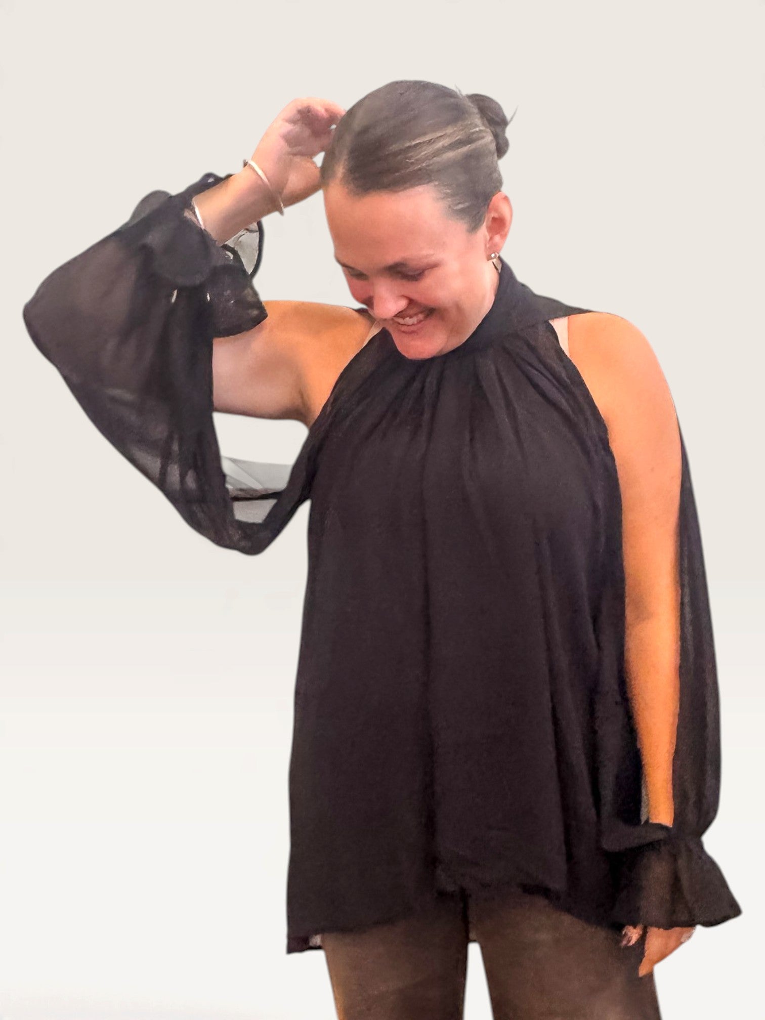 Too Cool High Low Blouse - Black