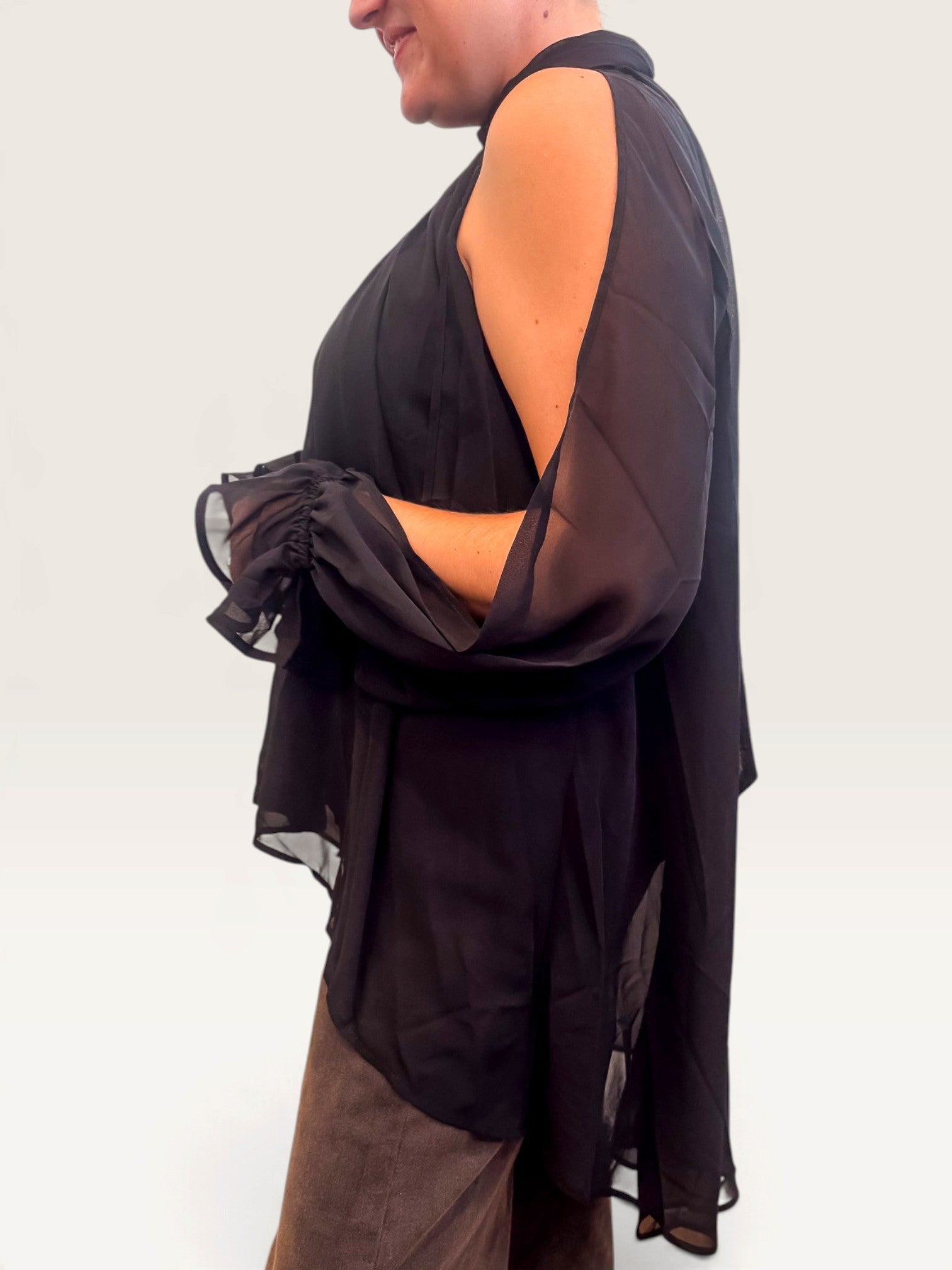 Too Cool High Low Blouse - Black