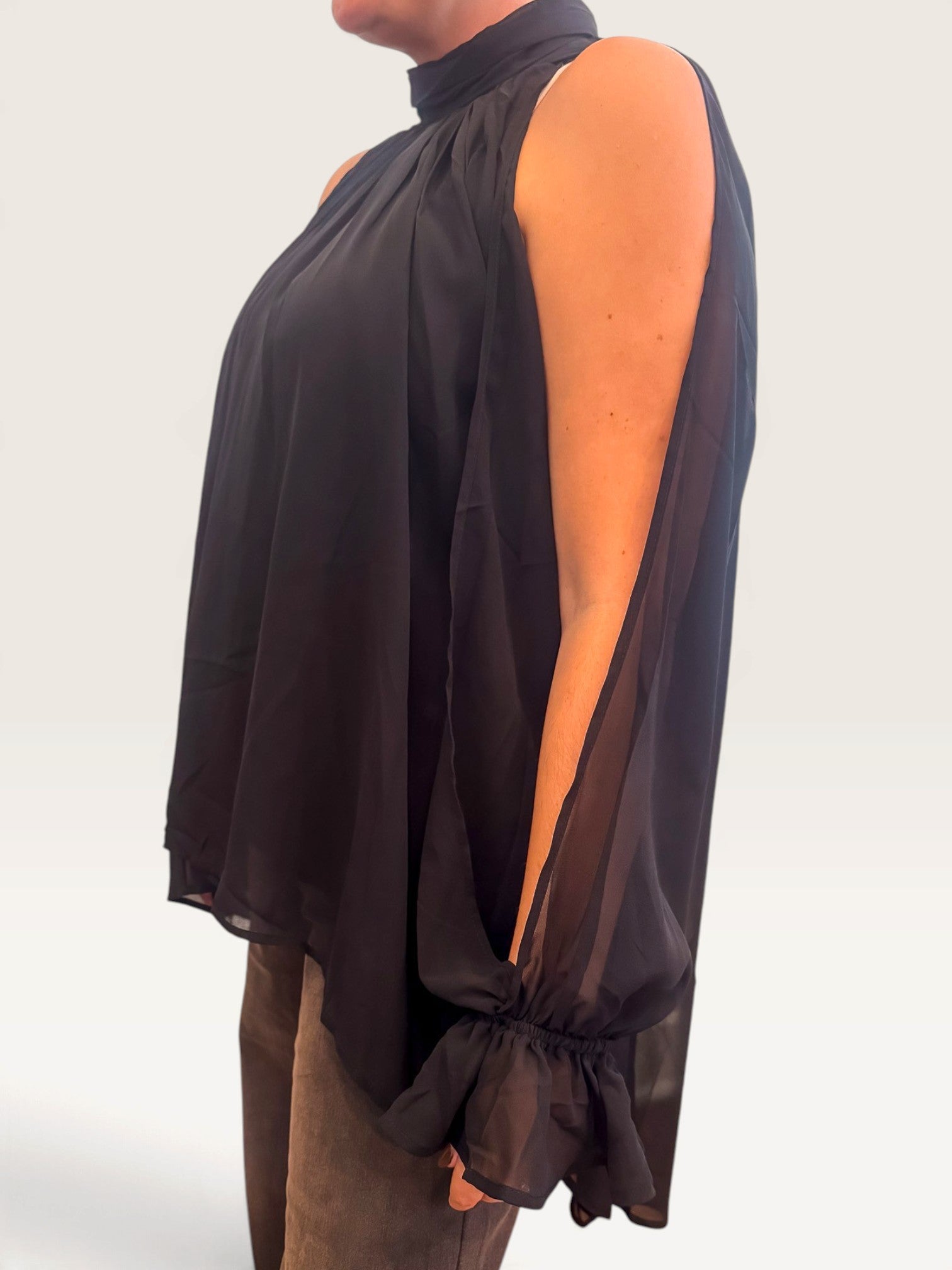 Too Cool High Low Blouse - Black