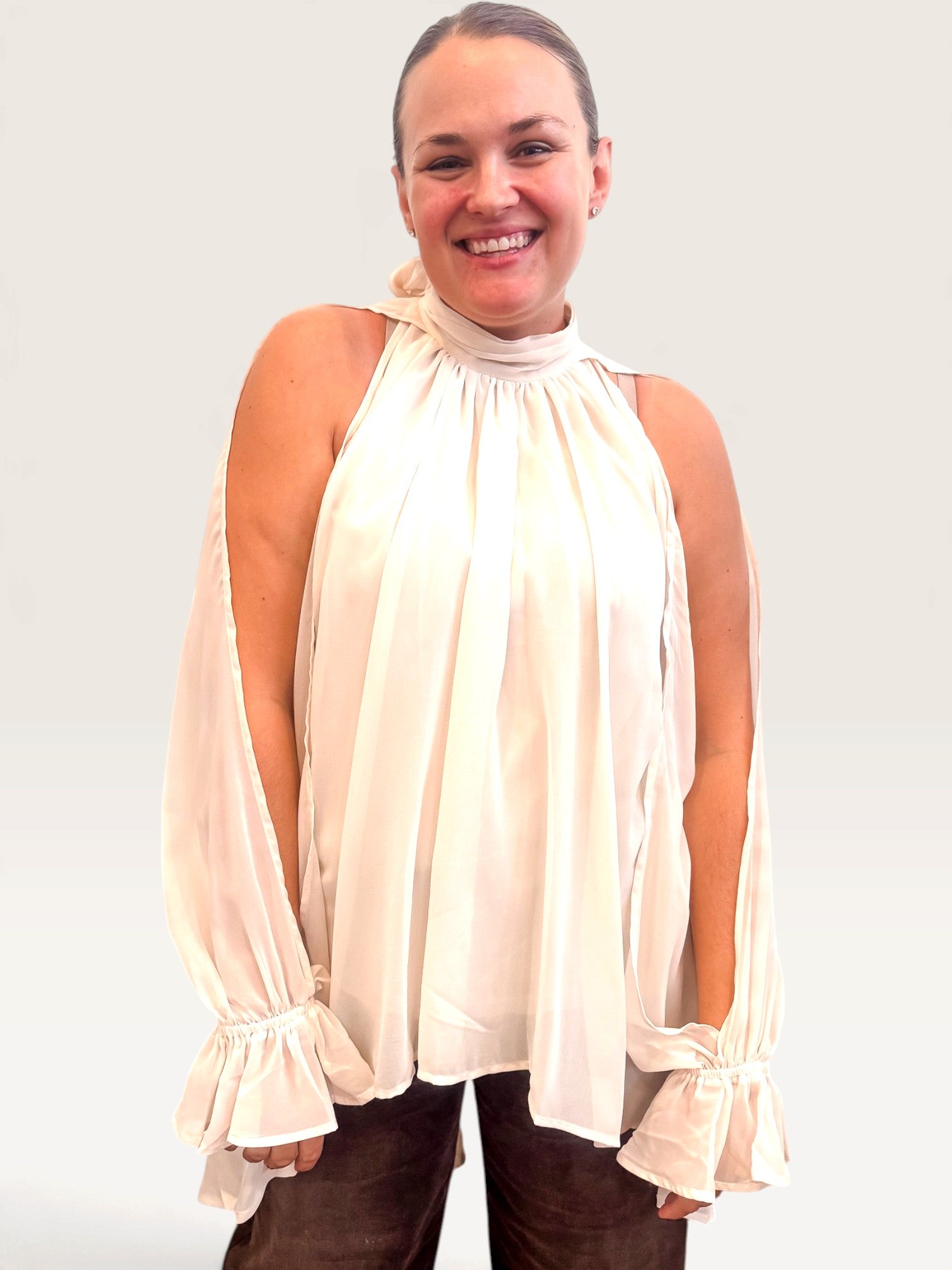 Too Cool High Low Blouse - Cream