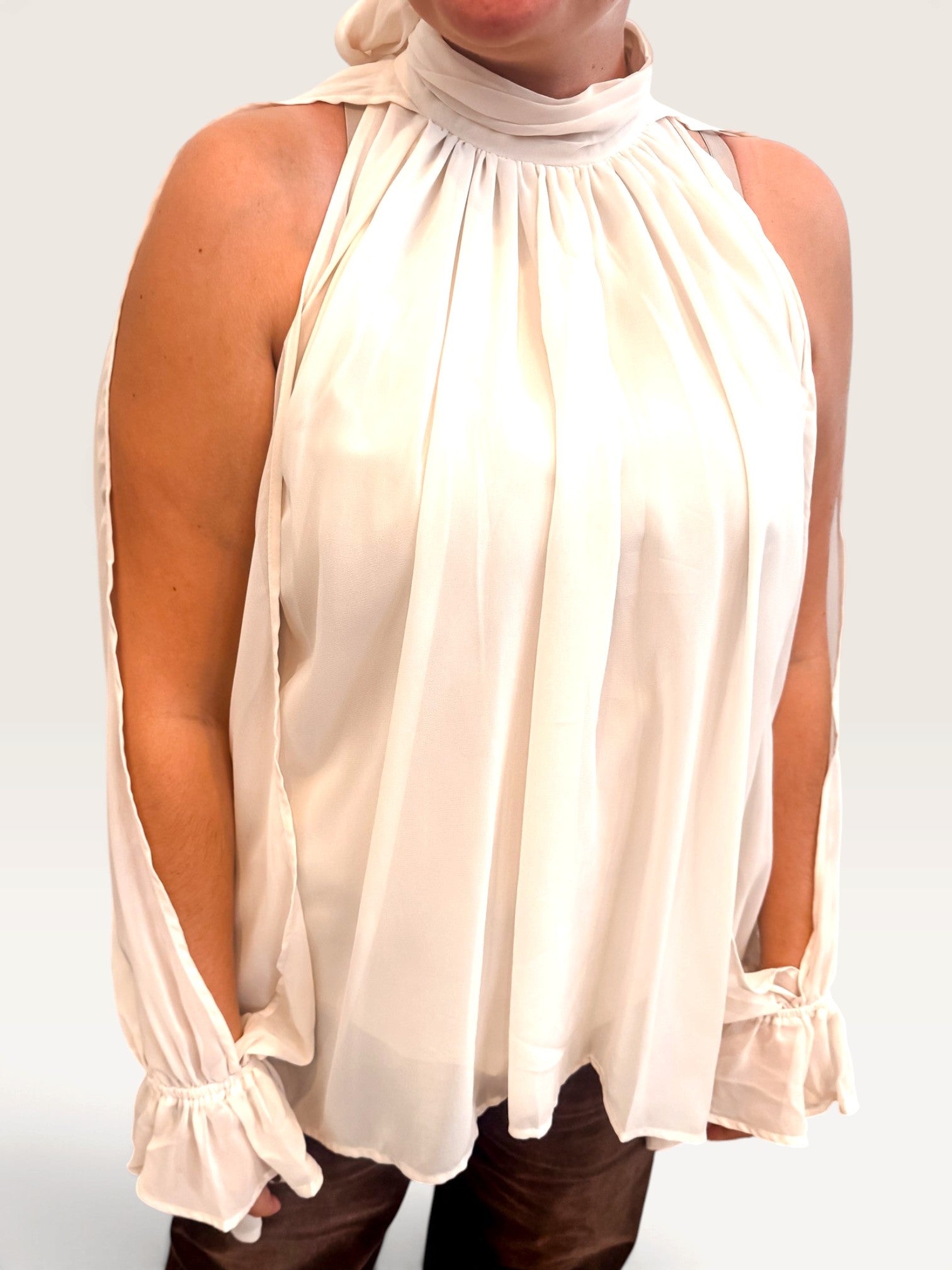 Too Cool High Low Blouse - Cream