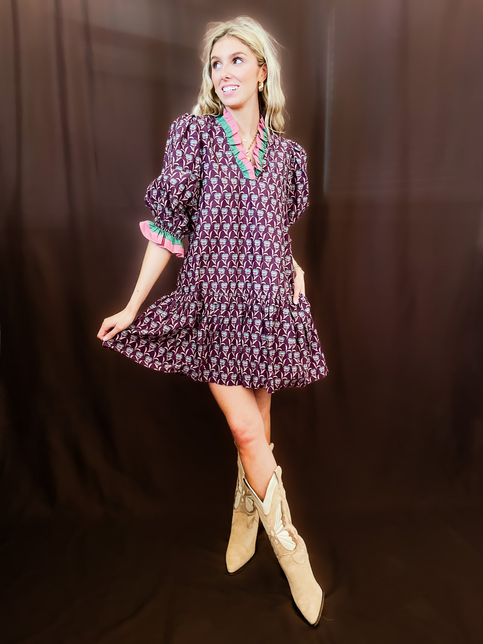 Plum Pudding Dress - Tucker Brown